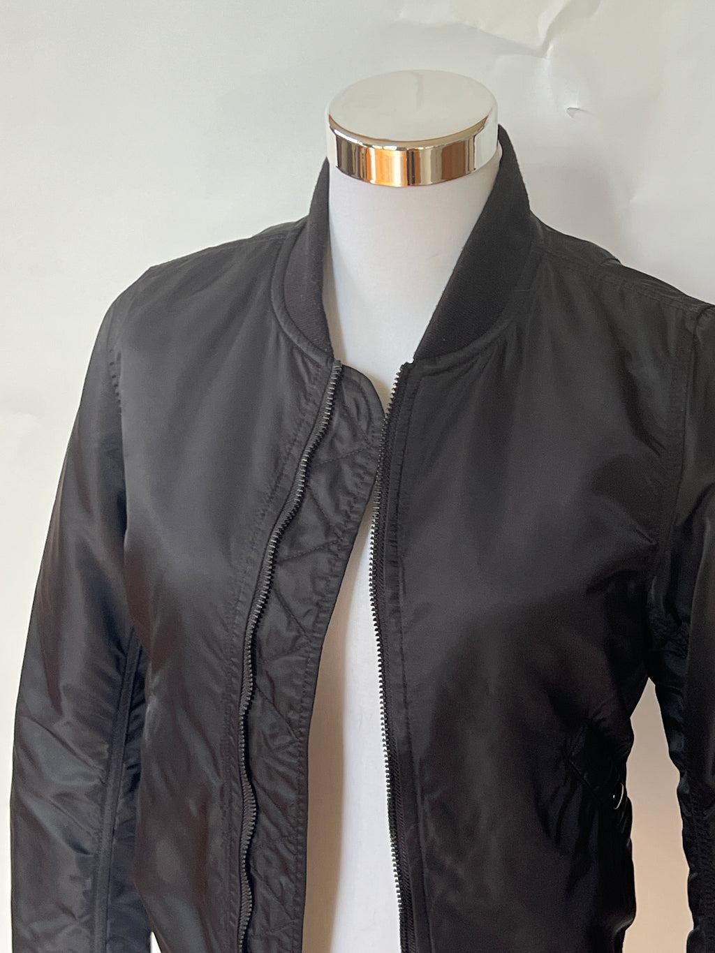 Black Nylon Bomber Jacket (XS)