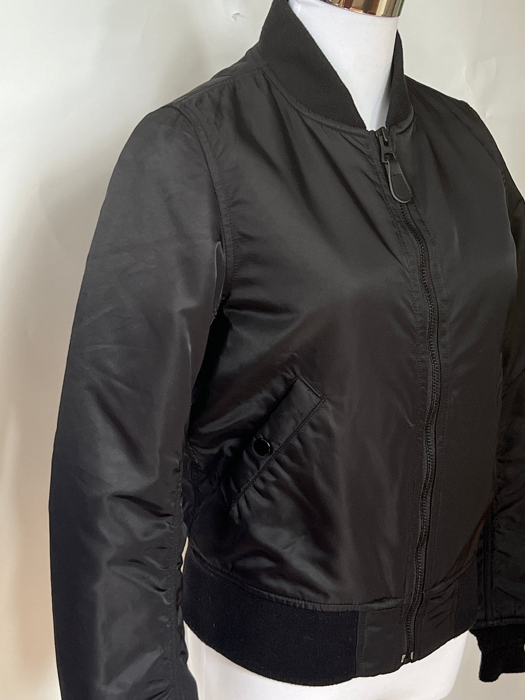 Black Nylon Bomber Jacket (XS)