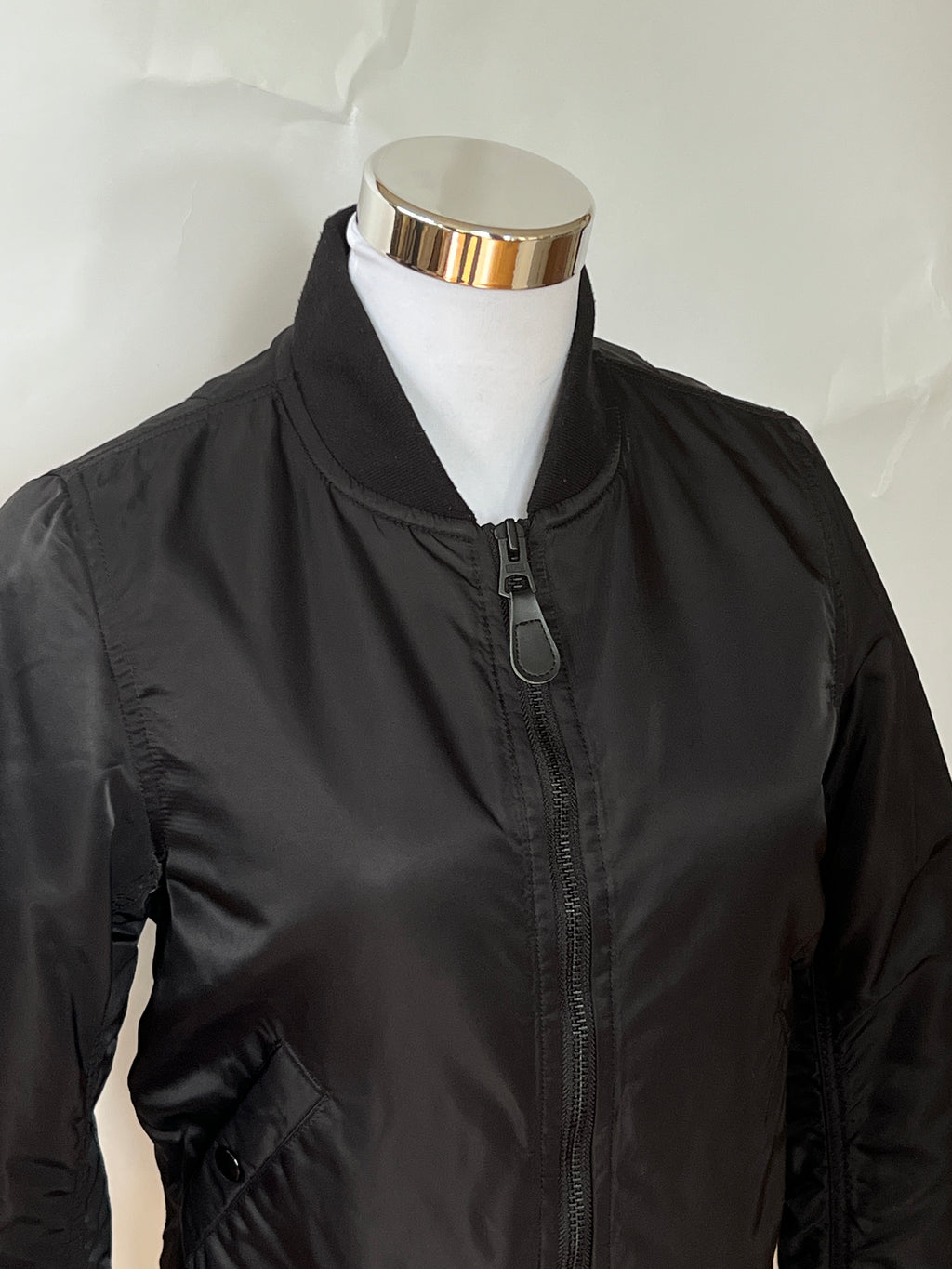 Black Nylon Bomber Jacket (XS)