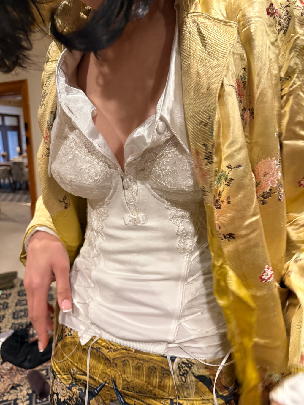 White Corset Top with Lace-Up Sides (S–M)