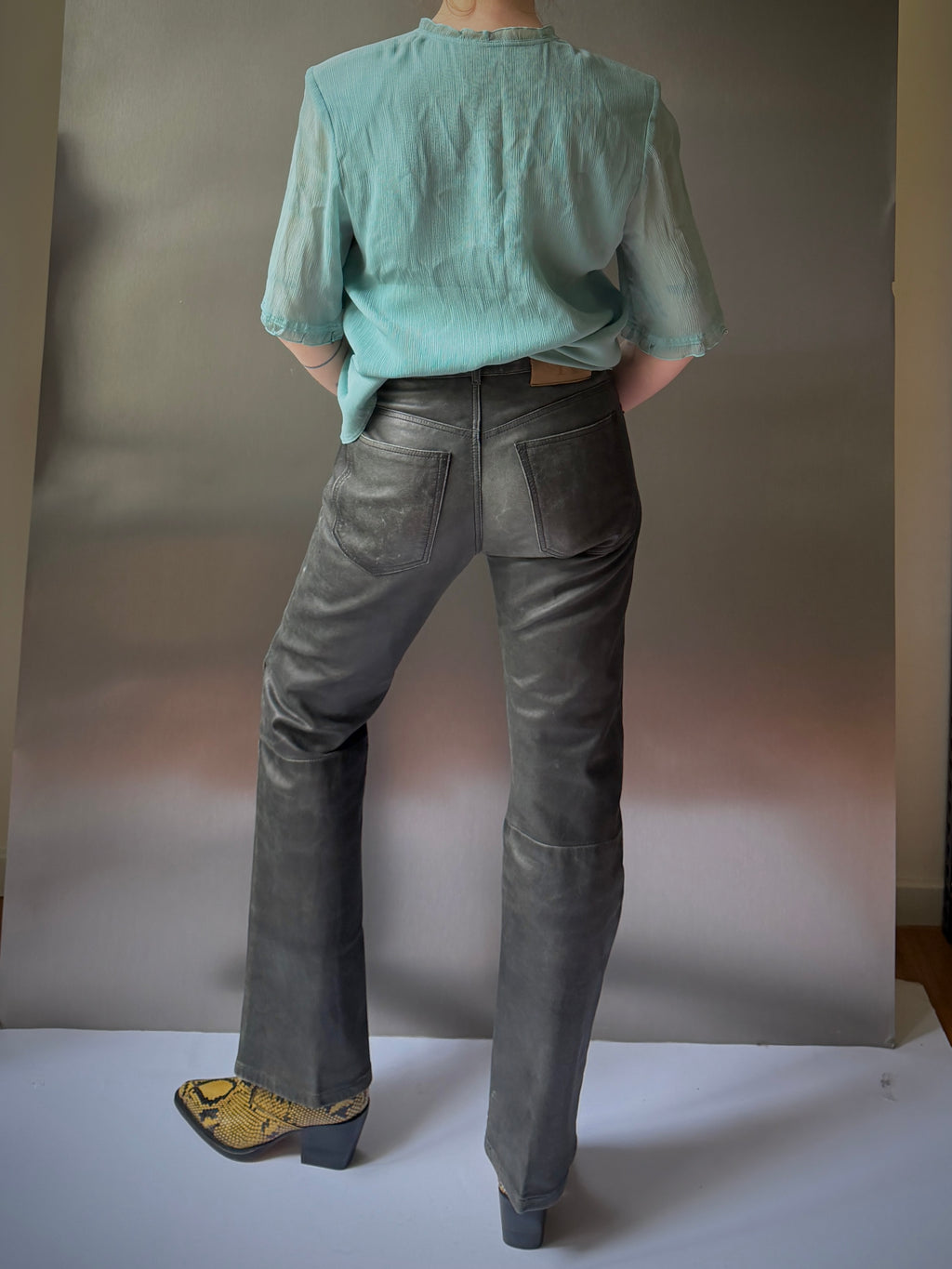 CK Patina Leather Pants (Size S/M)