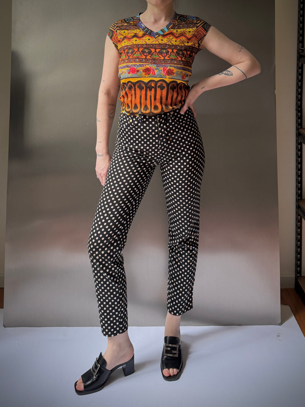 Polka Dot Cotton Pants (XS)