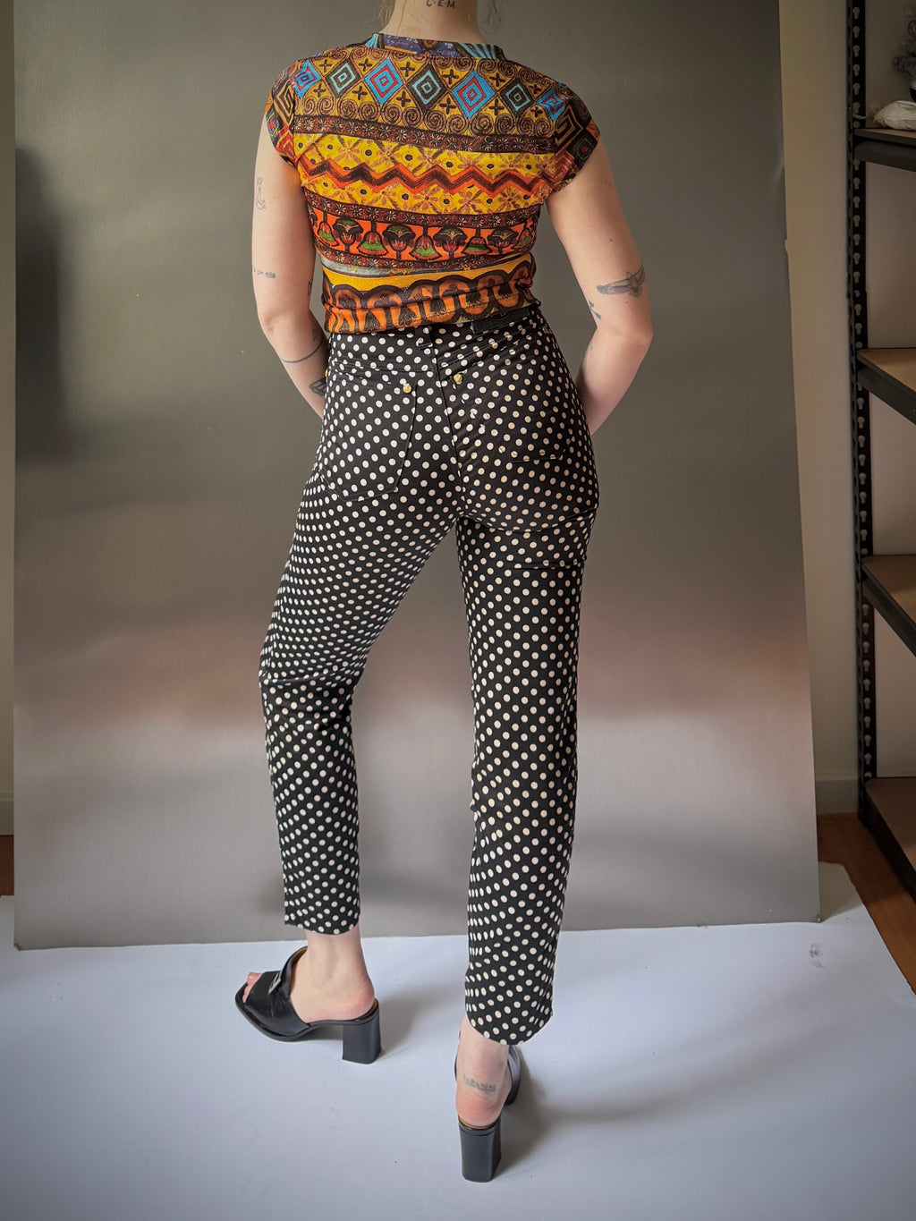 Polka Dot Cotton Pants (XS)