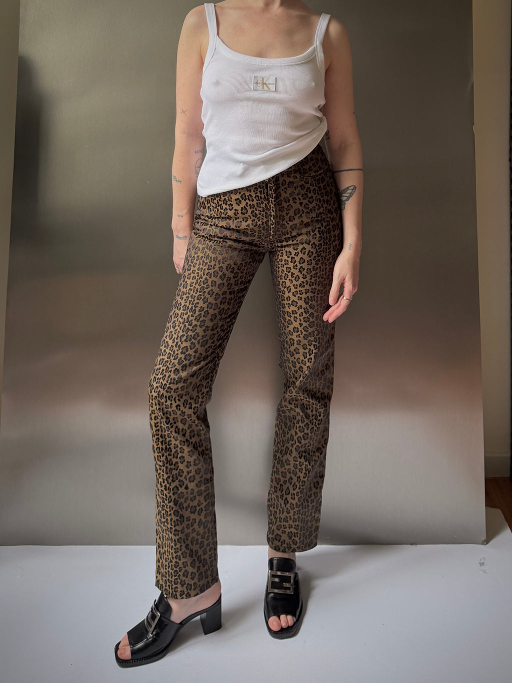Fendi Leopard Print Jeans (XS)