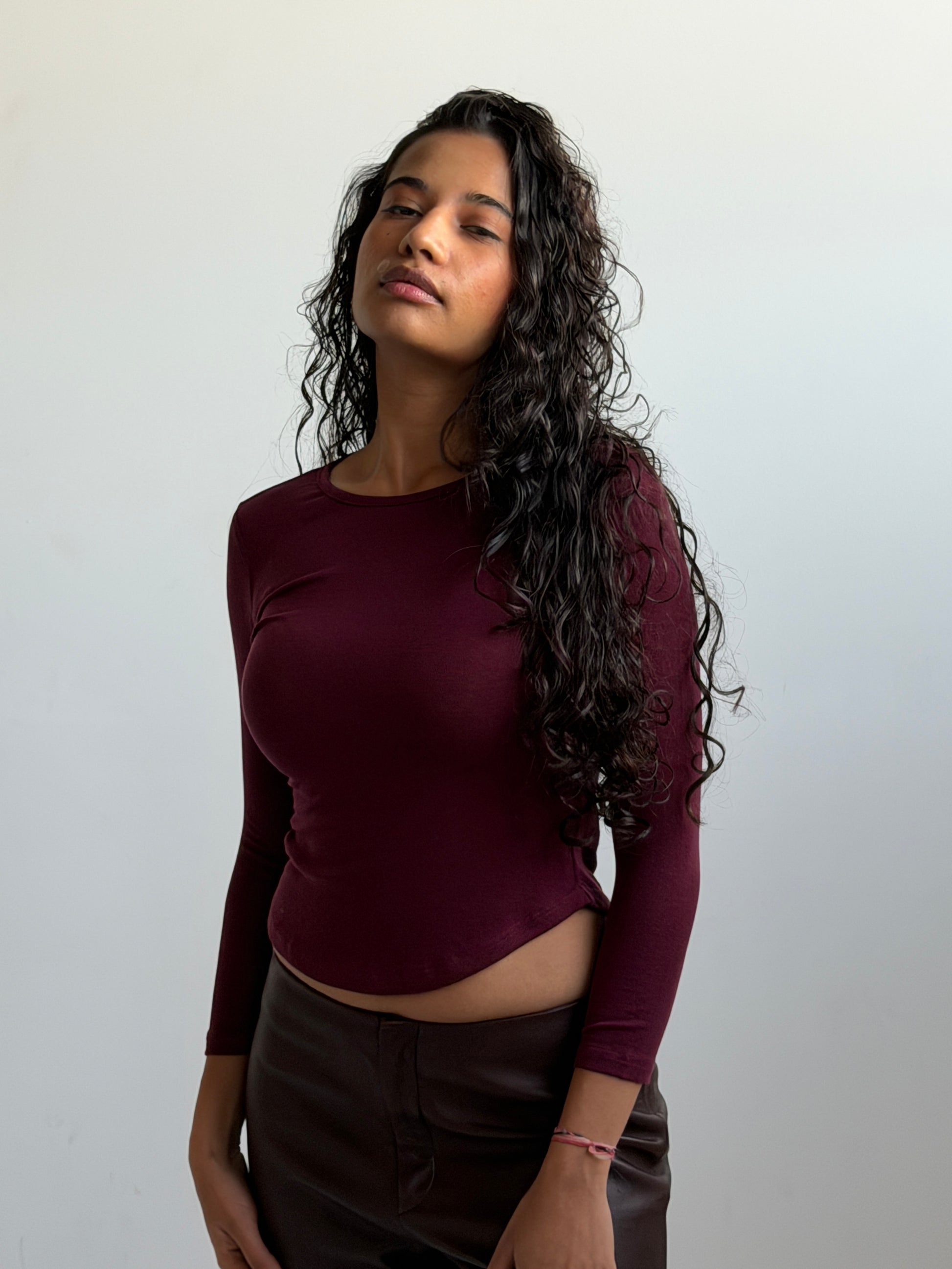 Off Duty Top — Oxblood