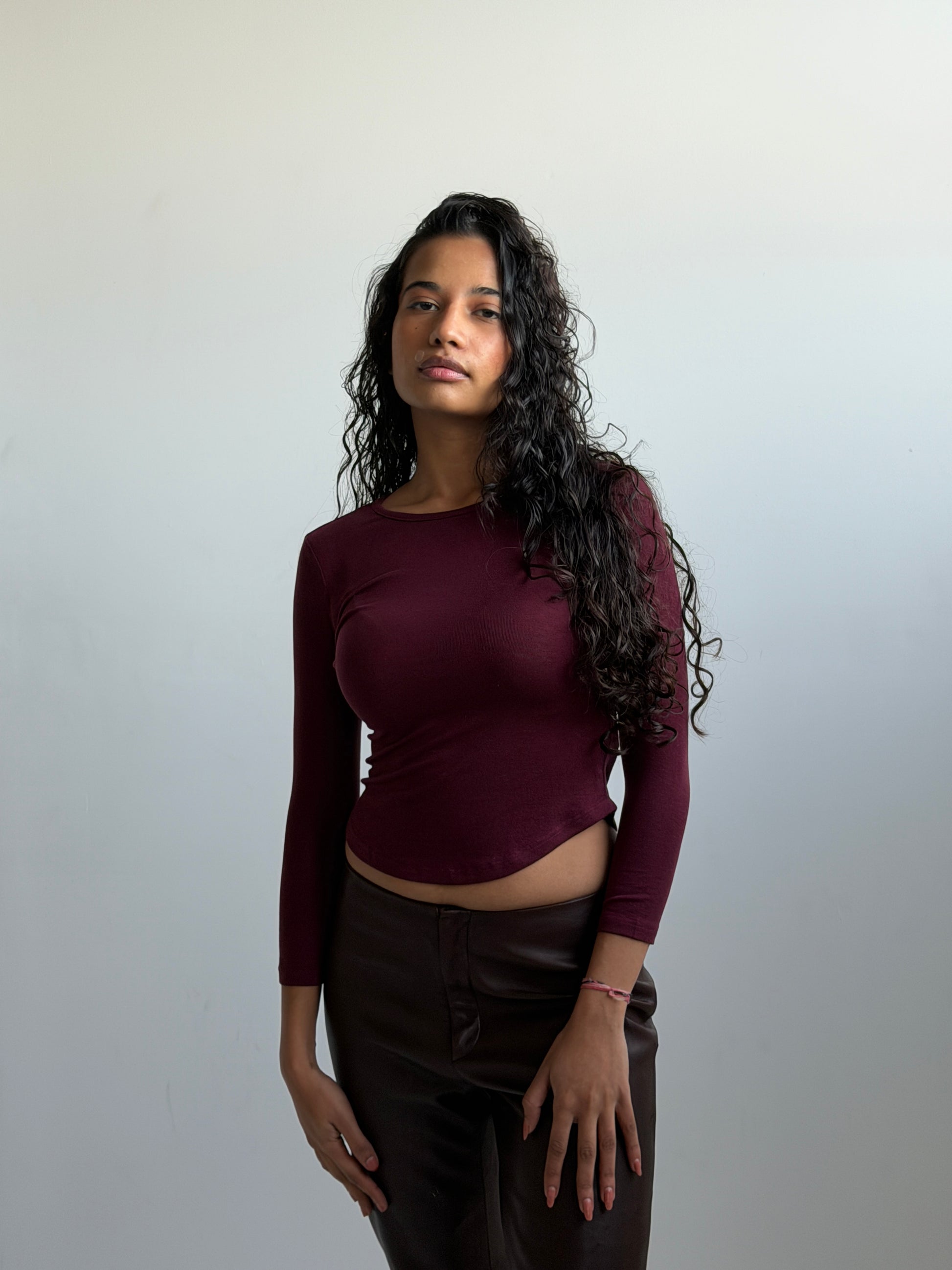 Off Duty Top — Oxblood