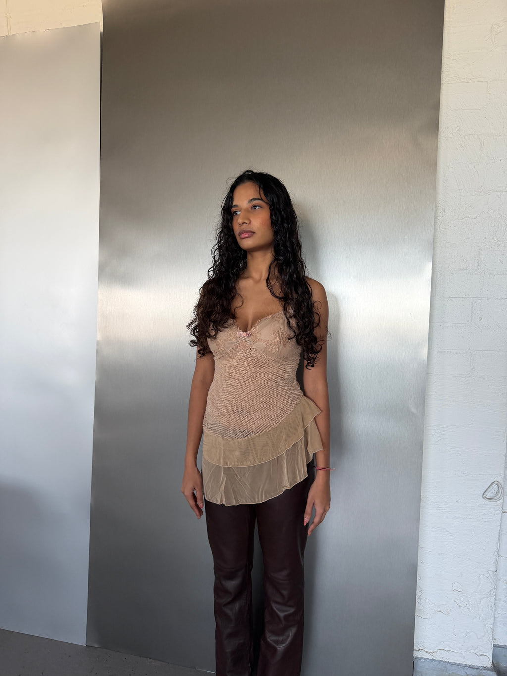Deadstock Beige Ruffle Cami (S)