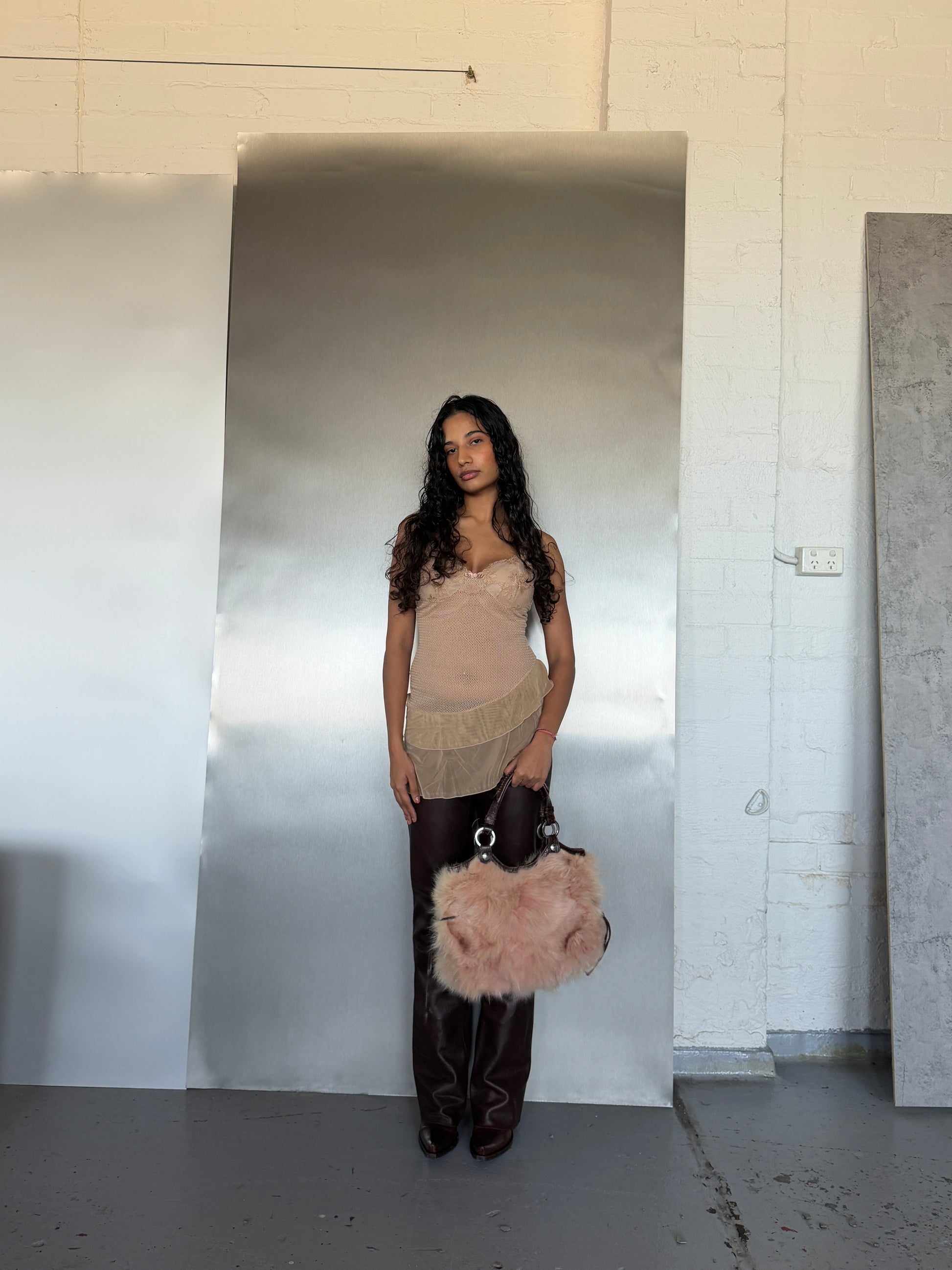 Deadstock Beige Ruffle Cami (S)