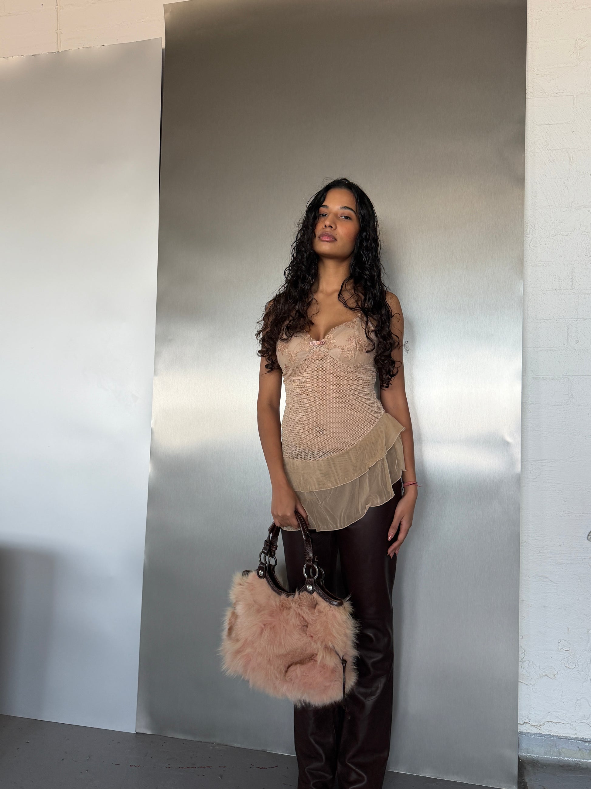 Deadstock Beige Ruffle Cami (S)