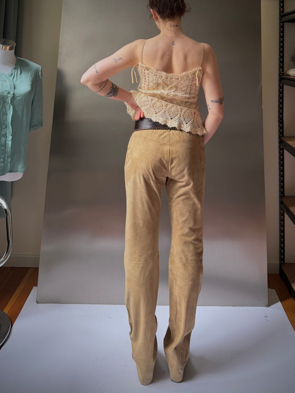 RL Sport Suede Bootcut Pants (M)