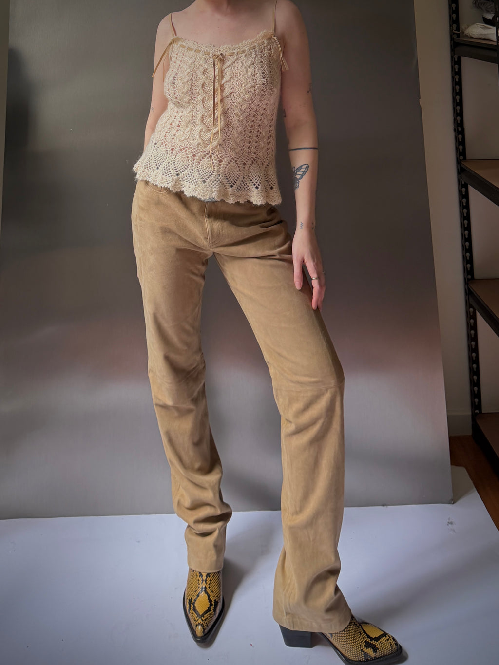 RL Sport Suede Bootcut Pants (M)
