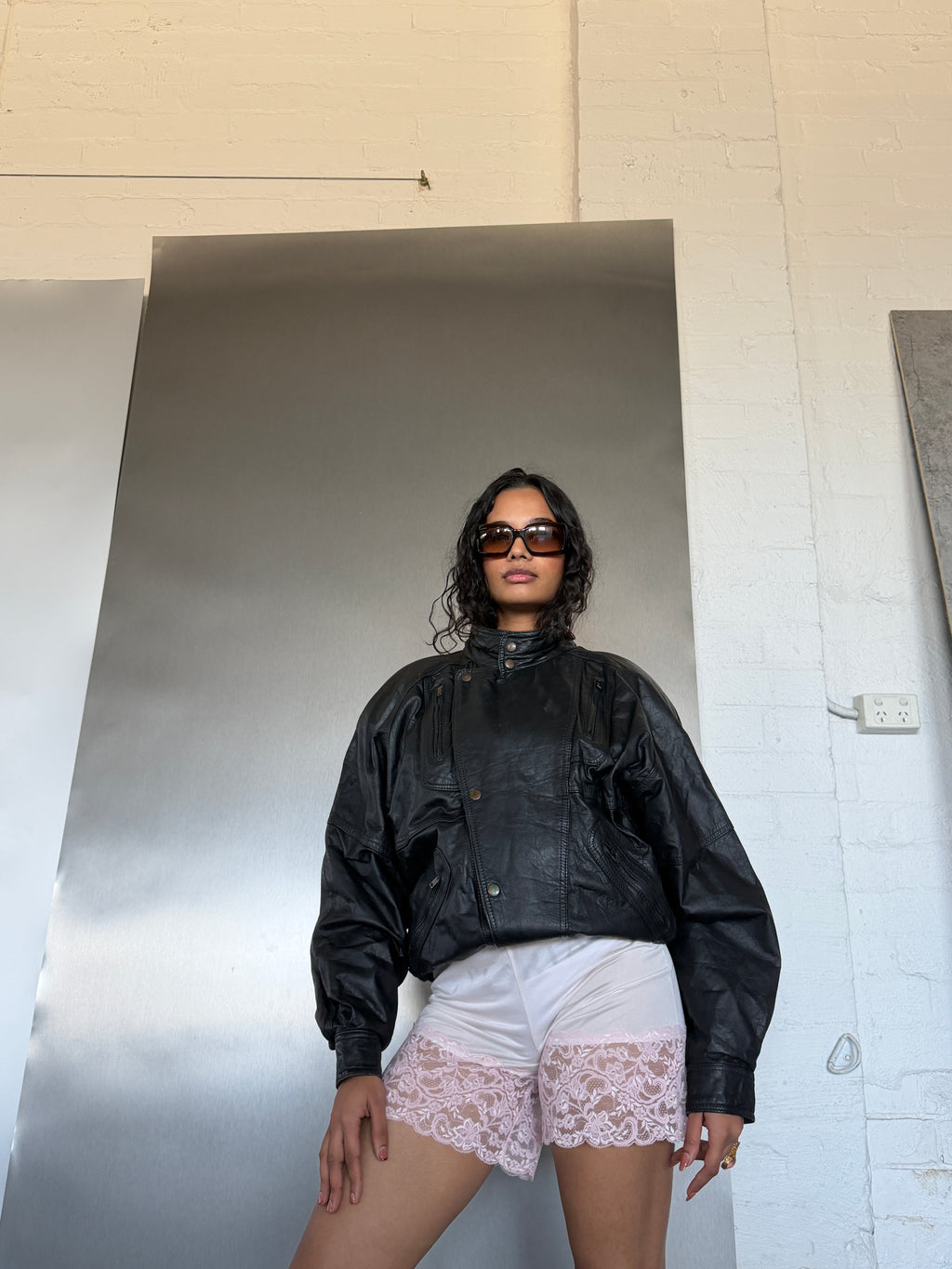 Vintage 80s Leather Jacket (L)