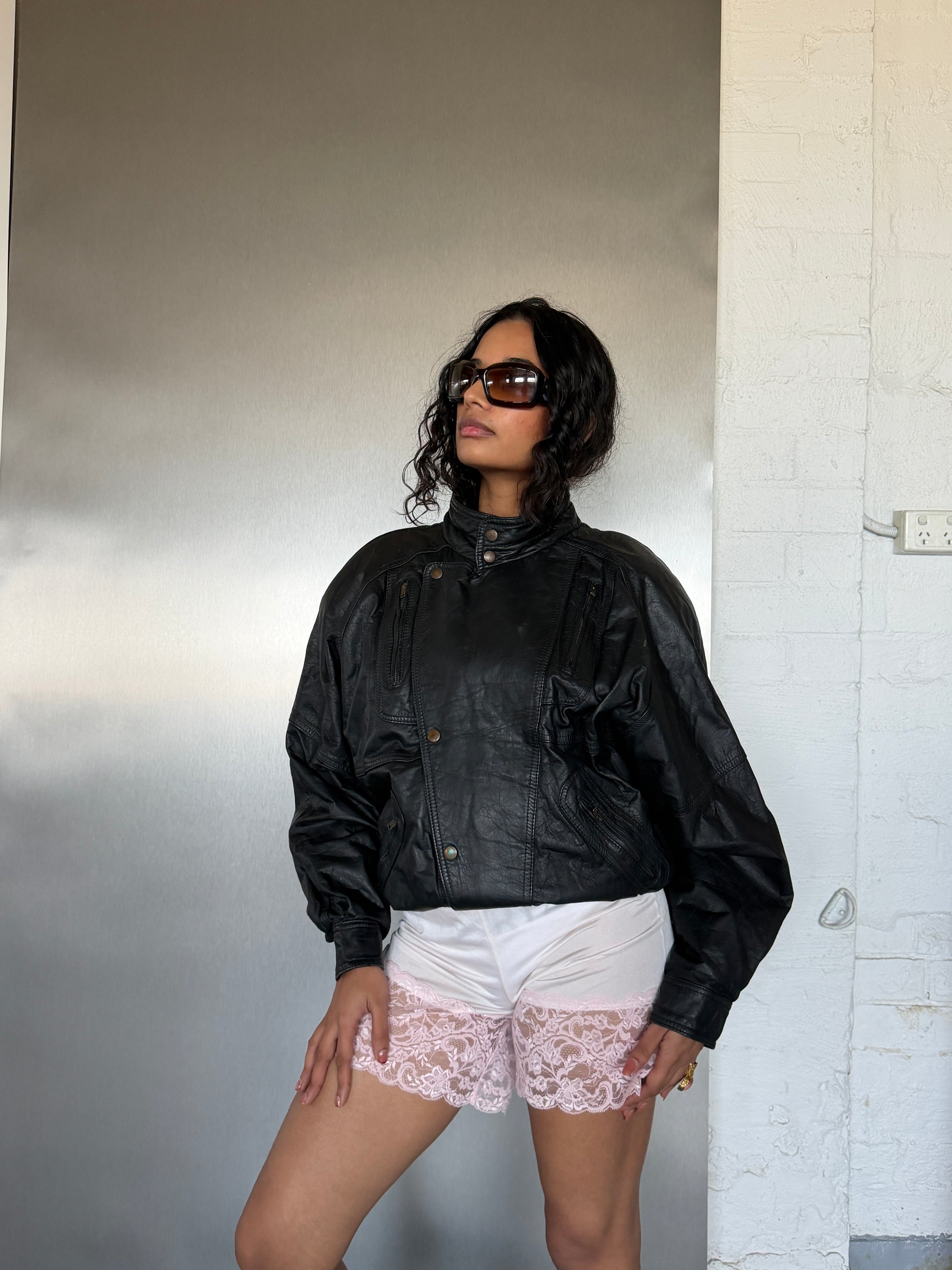 Vintage 80s Leather Jacket (L)