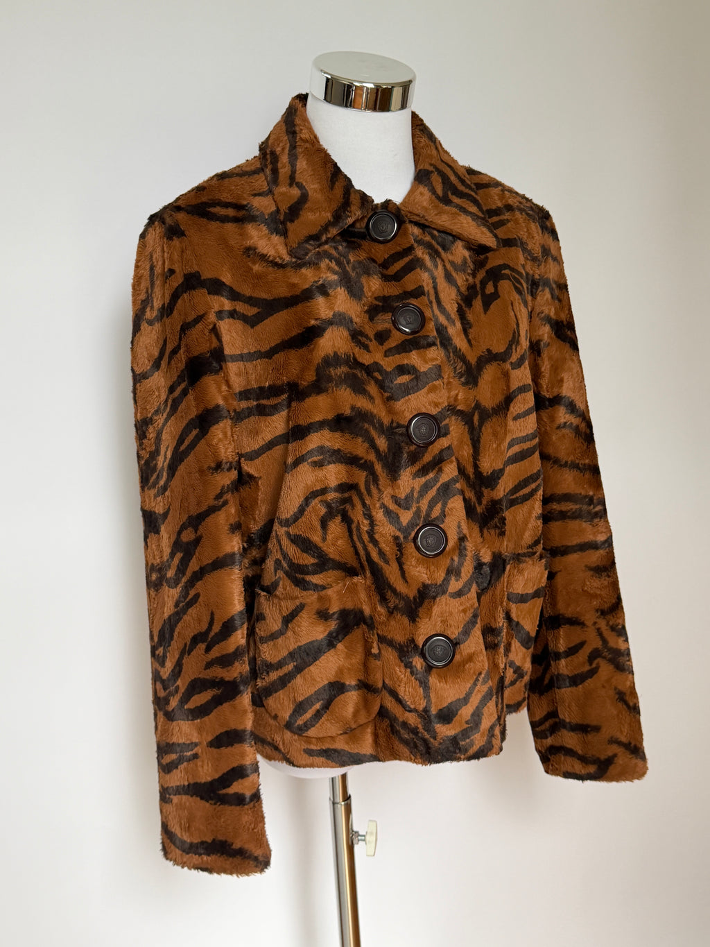 Tiger Print Faux Fur Jacket (S)