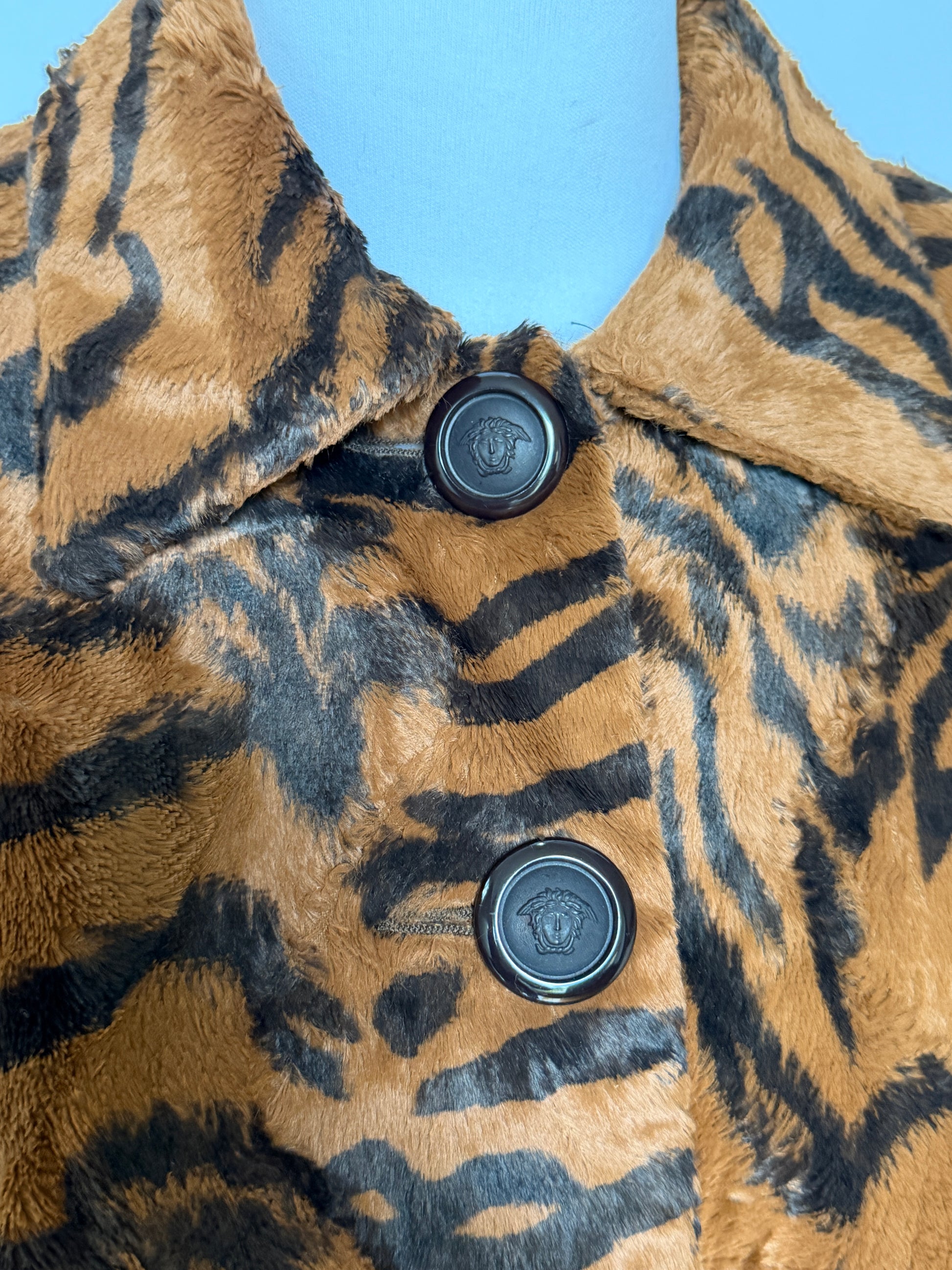 Tiger Print Faux Fur Jacket (S)