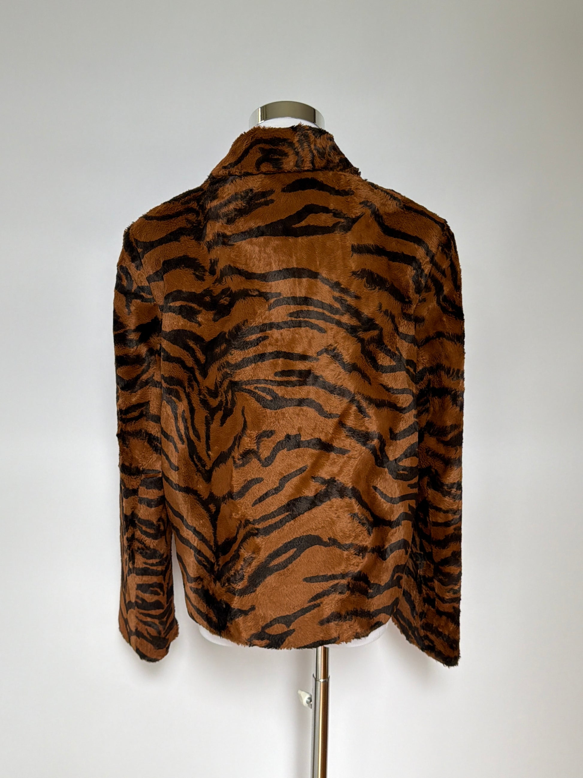 Tiger Print Faux Fur Jacket (S)
