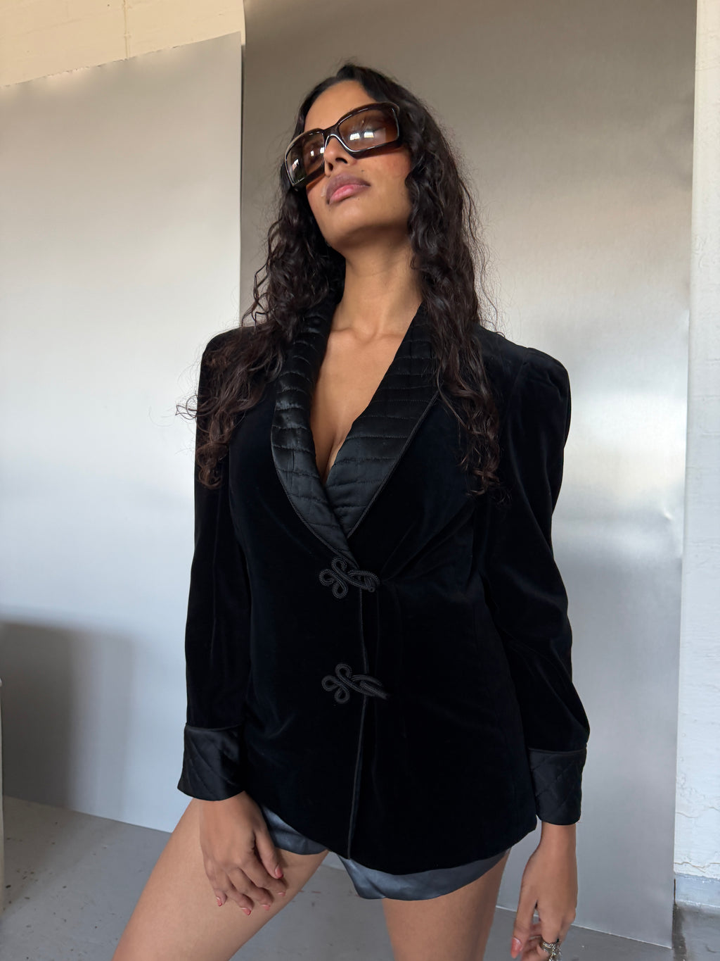 Vintage Velvet Smoking Jacket (XS/S)