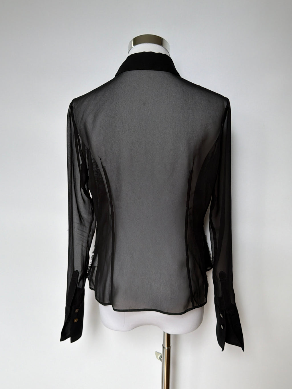 Ruffle Front Sheer Blouse (XXS/XS)