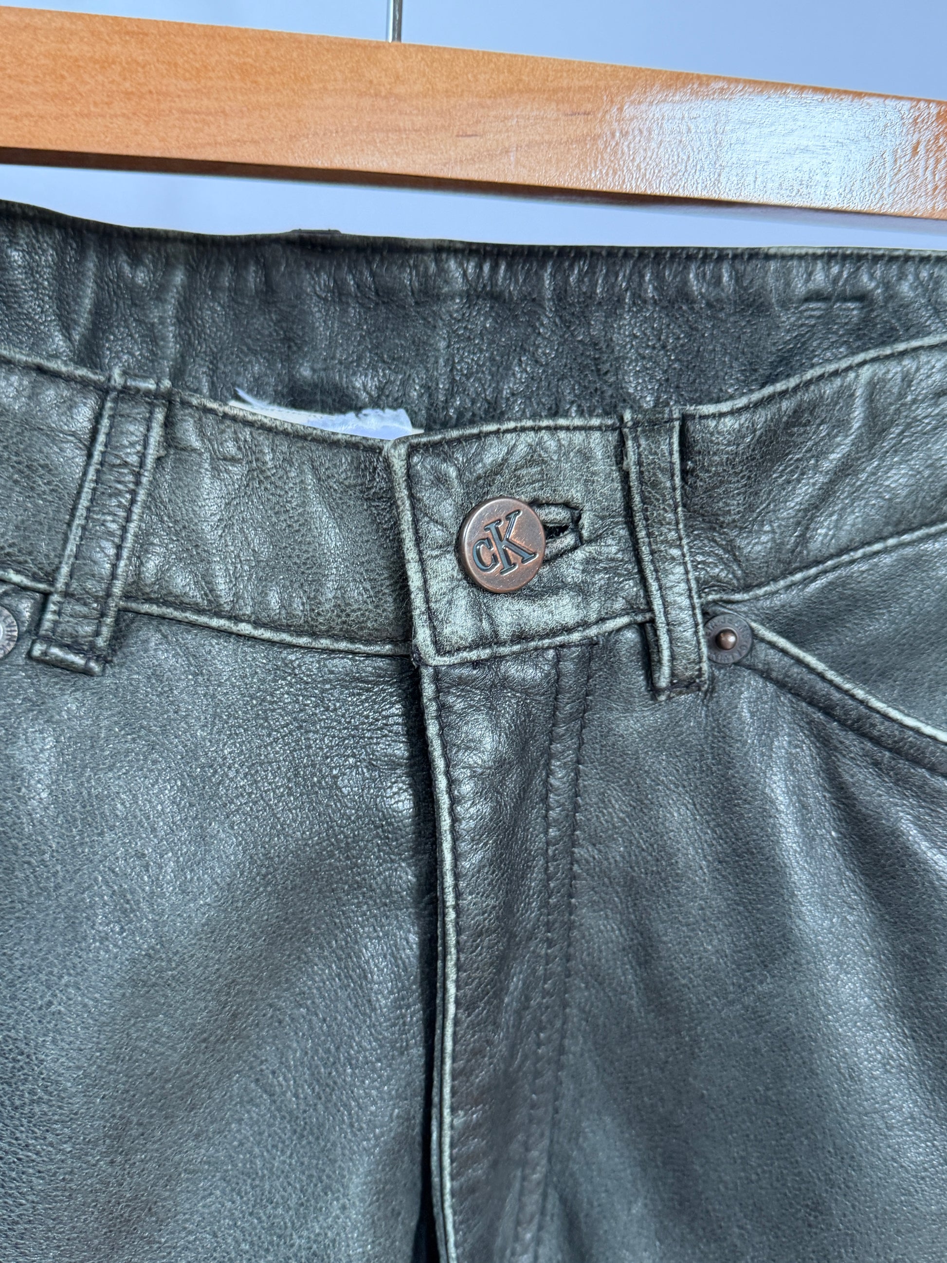 CK Patina Leather Pants (Size S/M)