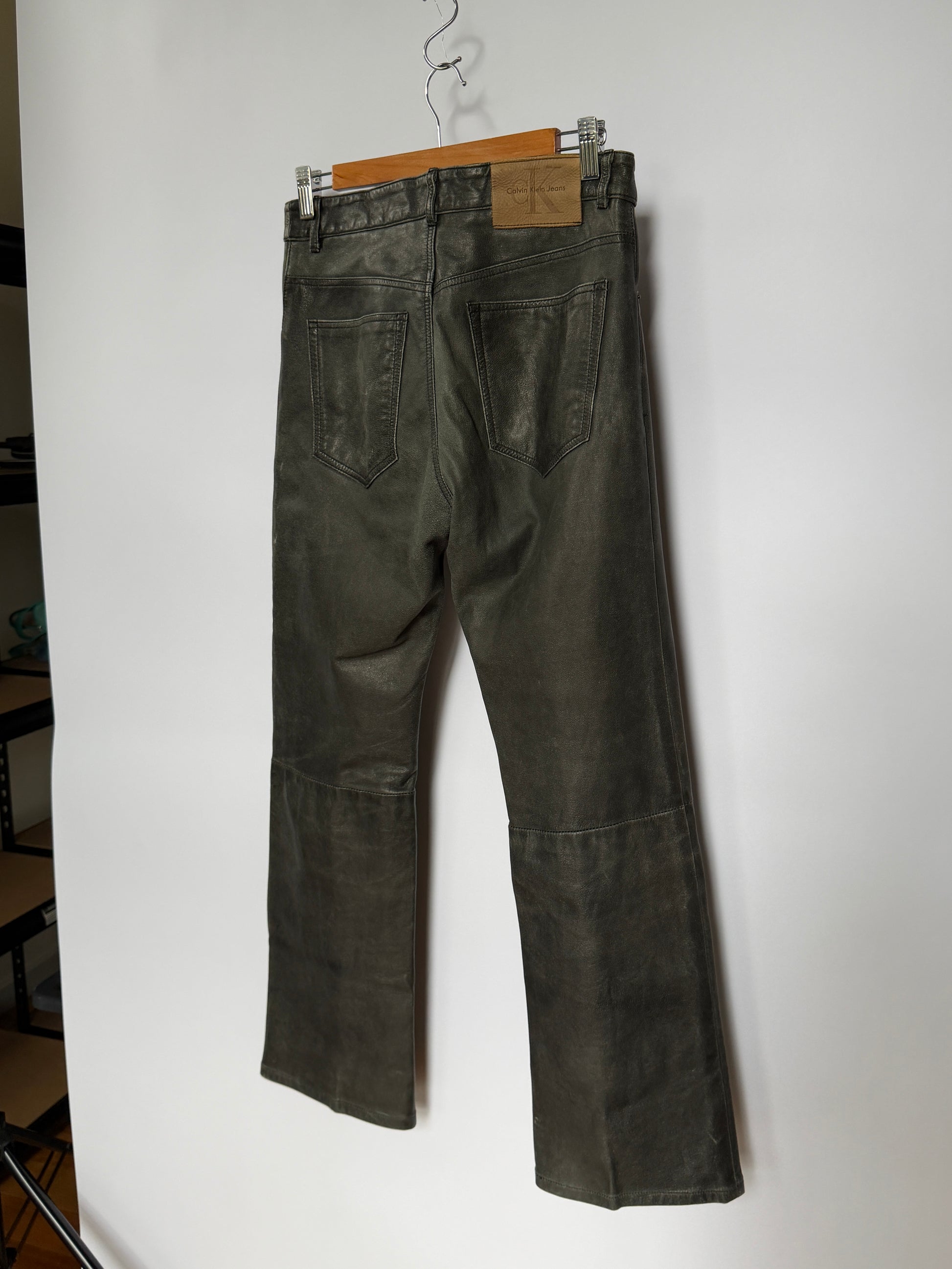 CK Patina Leather Pants (Size S/M)