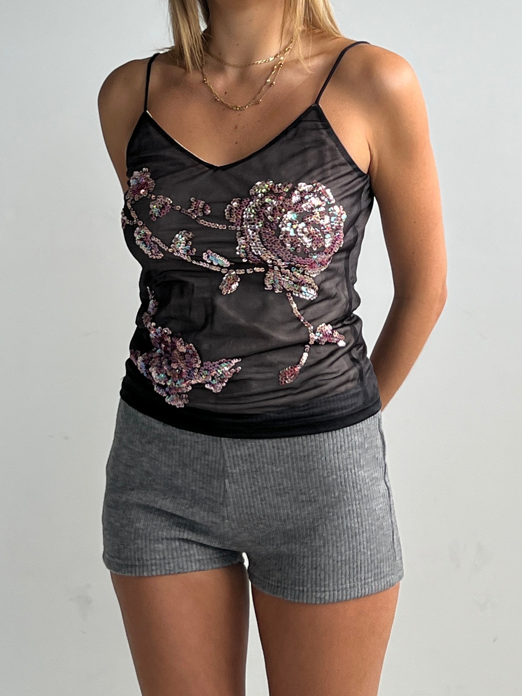 Tiny Shorts  — Grey Knit