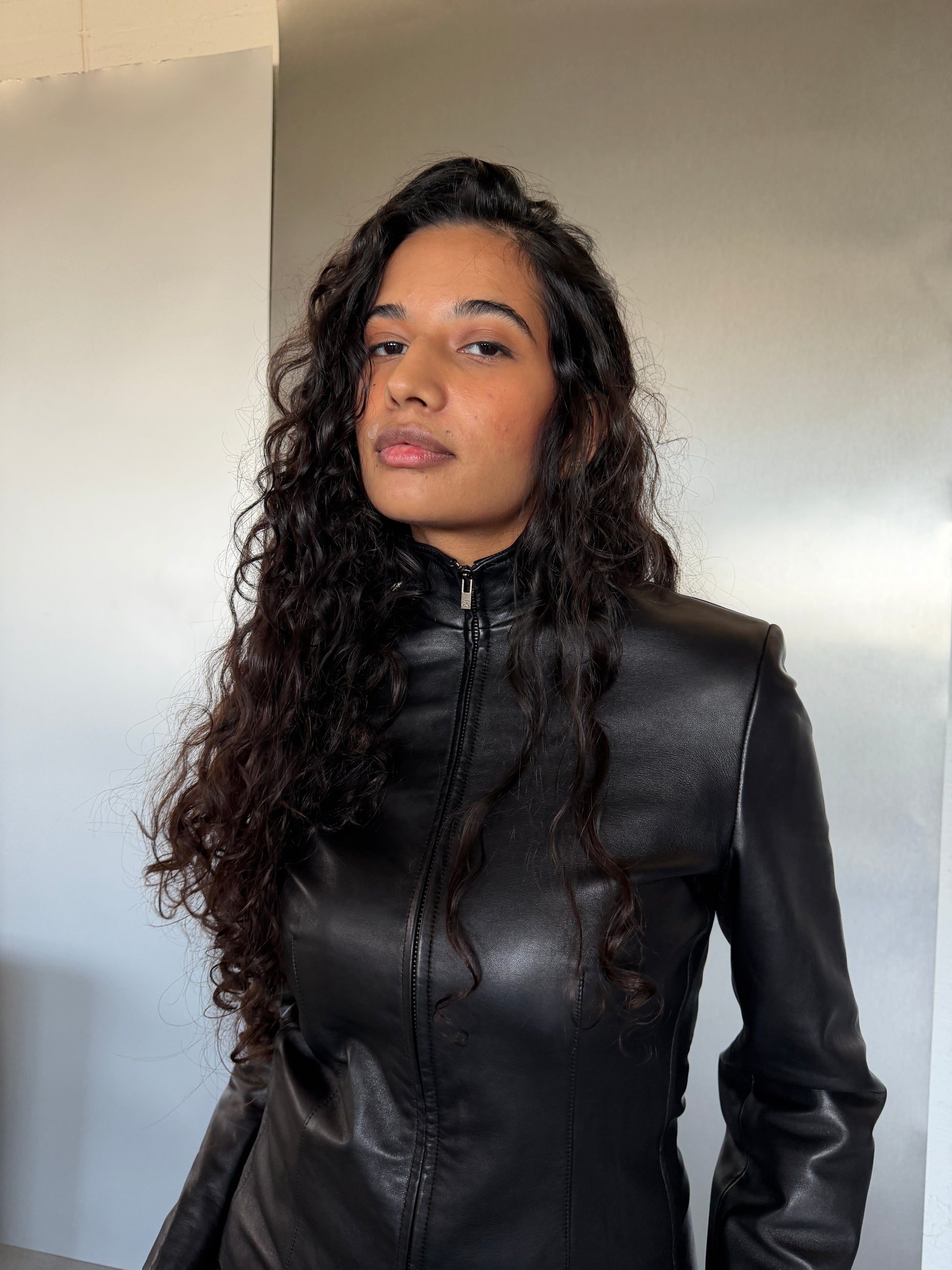 90s Calvin Klein Leather Jacket (XS/S)