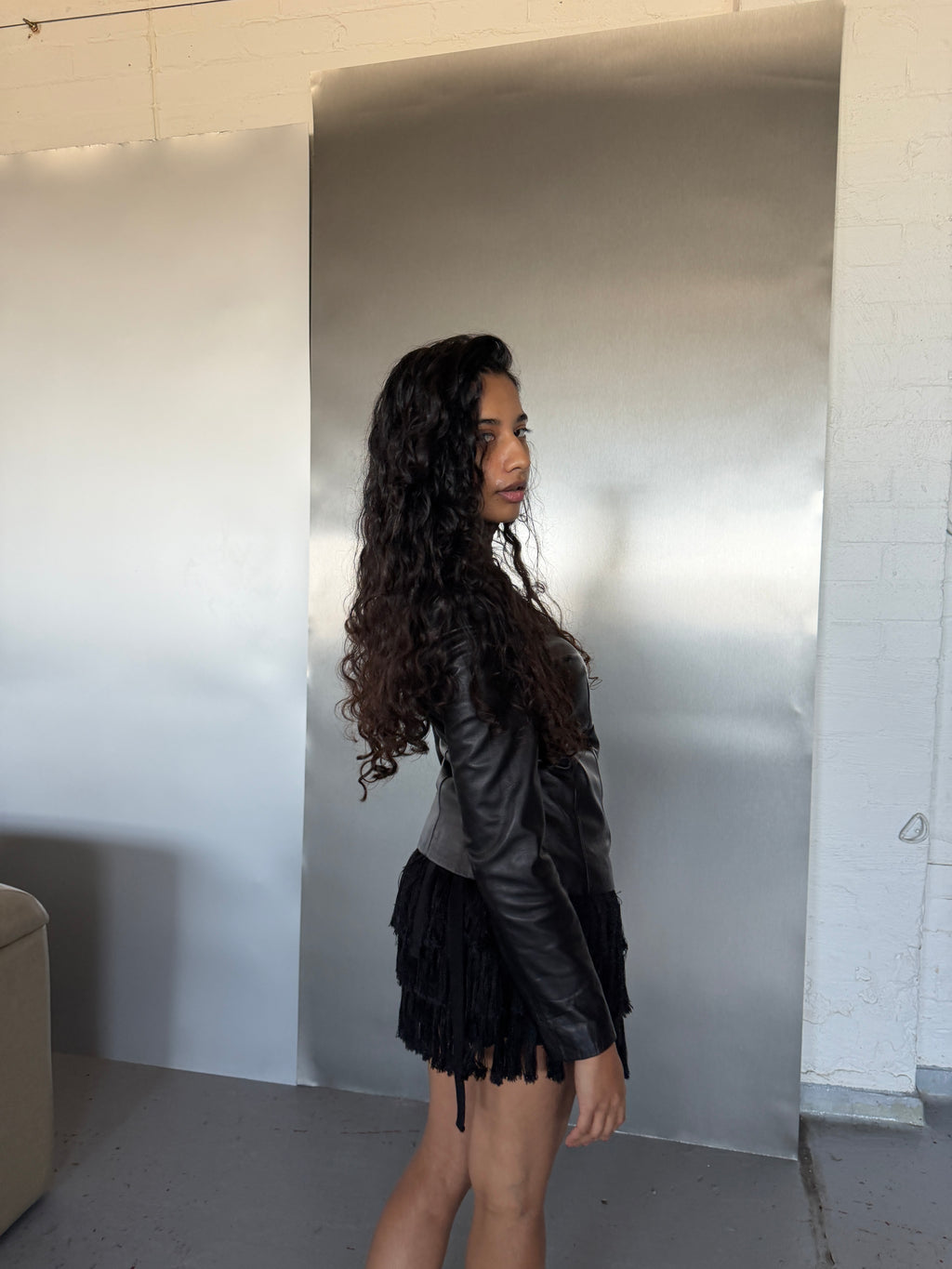 90s Calvin Klein Leather Jacket (XS/S)