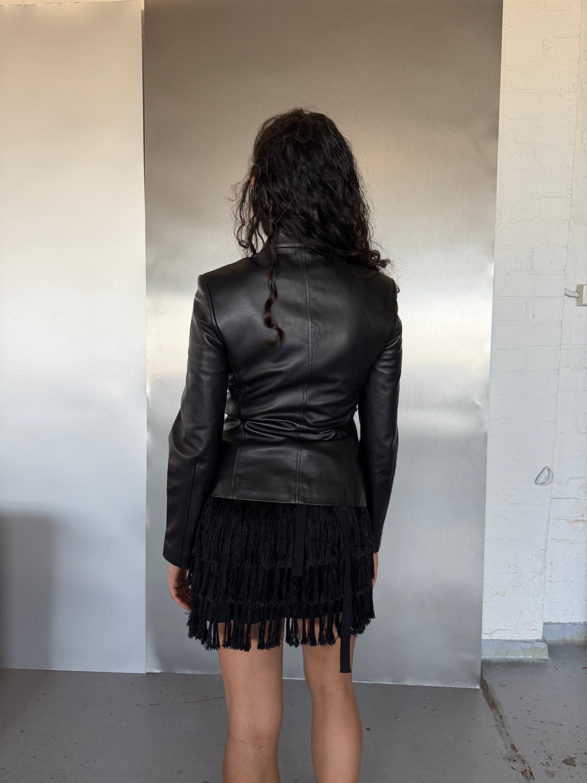 90s Calvin Klein Leather Jacket (XS/S)