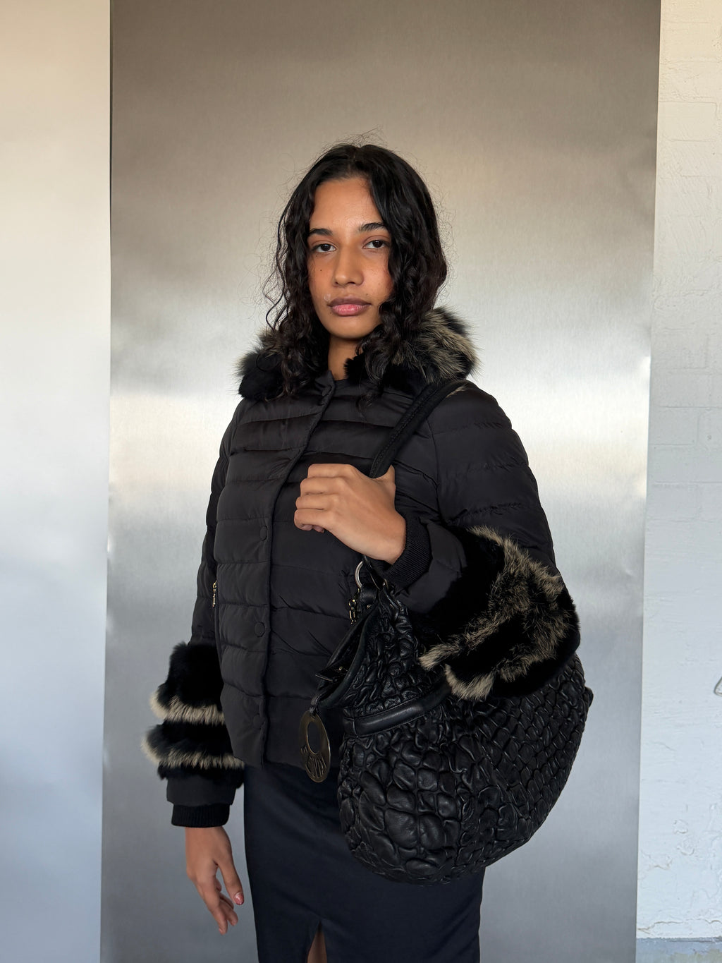 Galliano Puffer w Fox Fur Trim (S)
