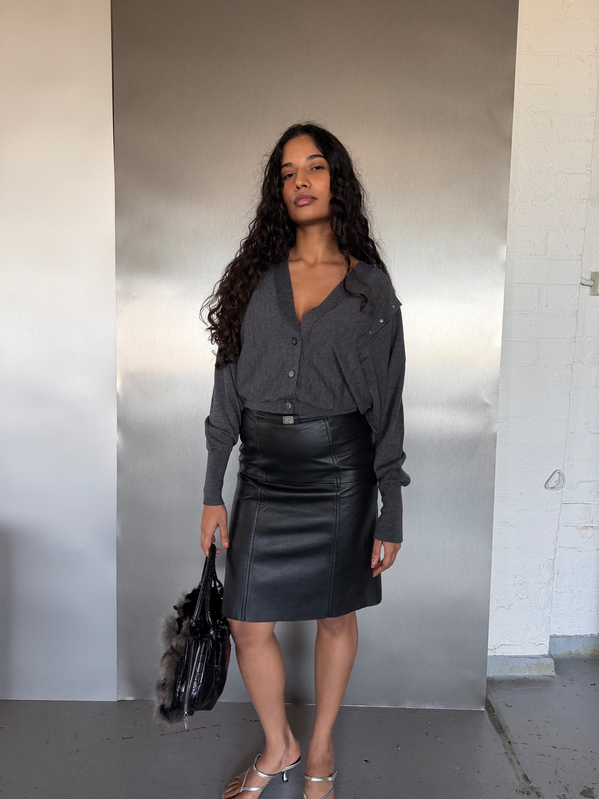Burberry Leather Skirt (XS/S)