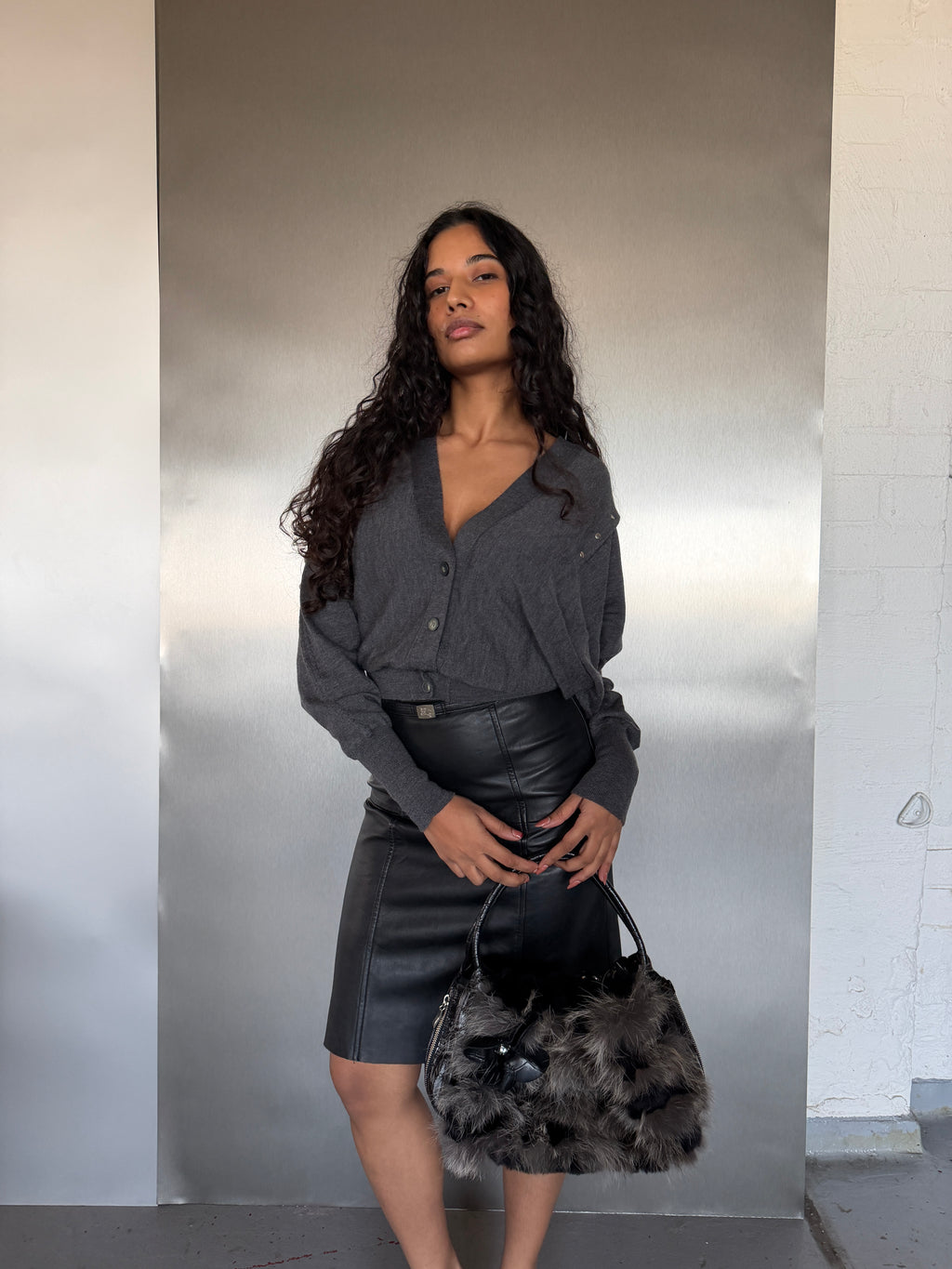 Burberry Leather Skirt (XS/S)