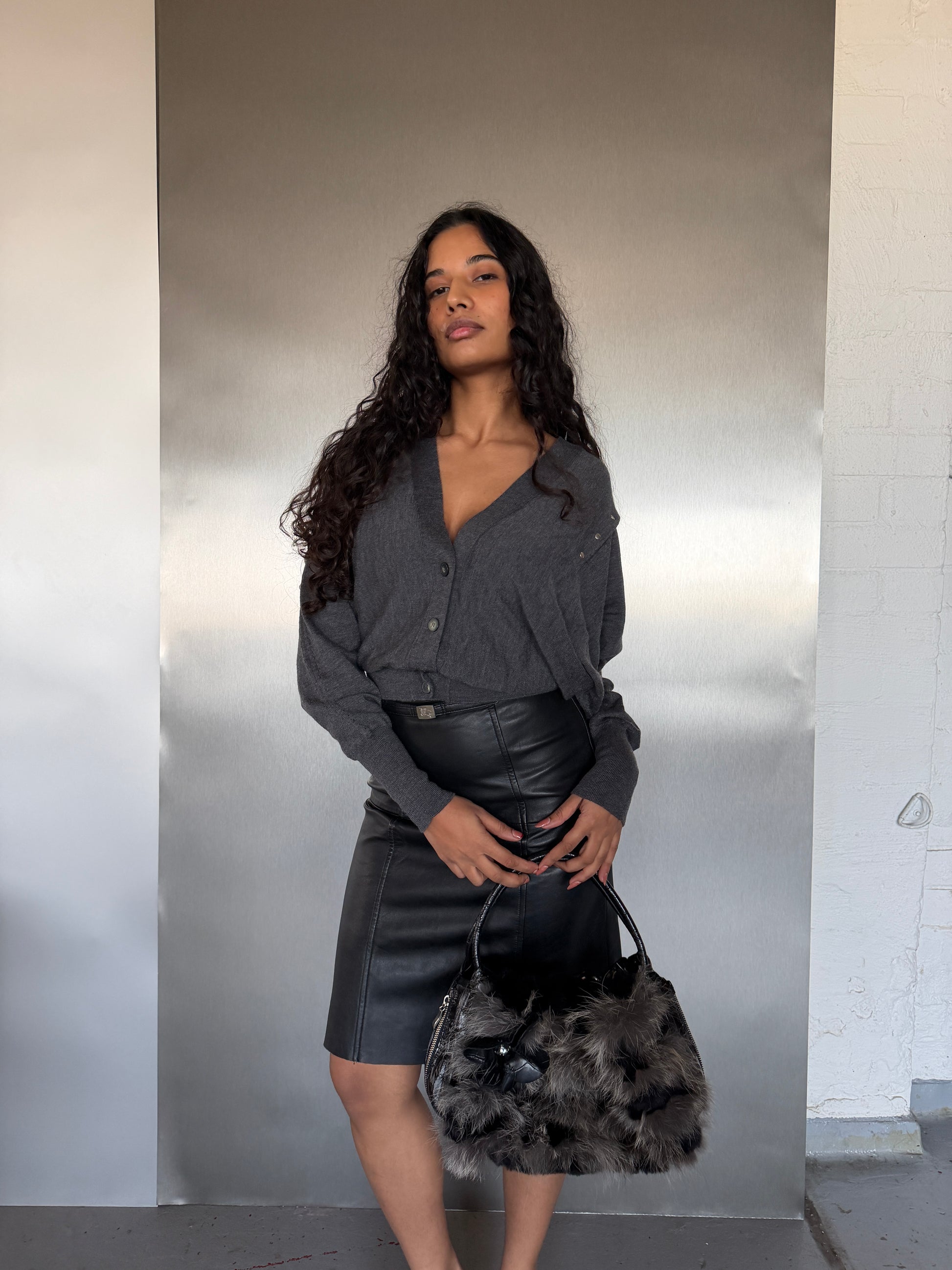 Burberry Leather Skirt (XS/S)