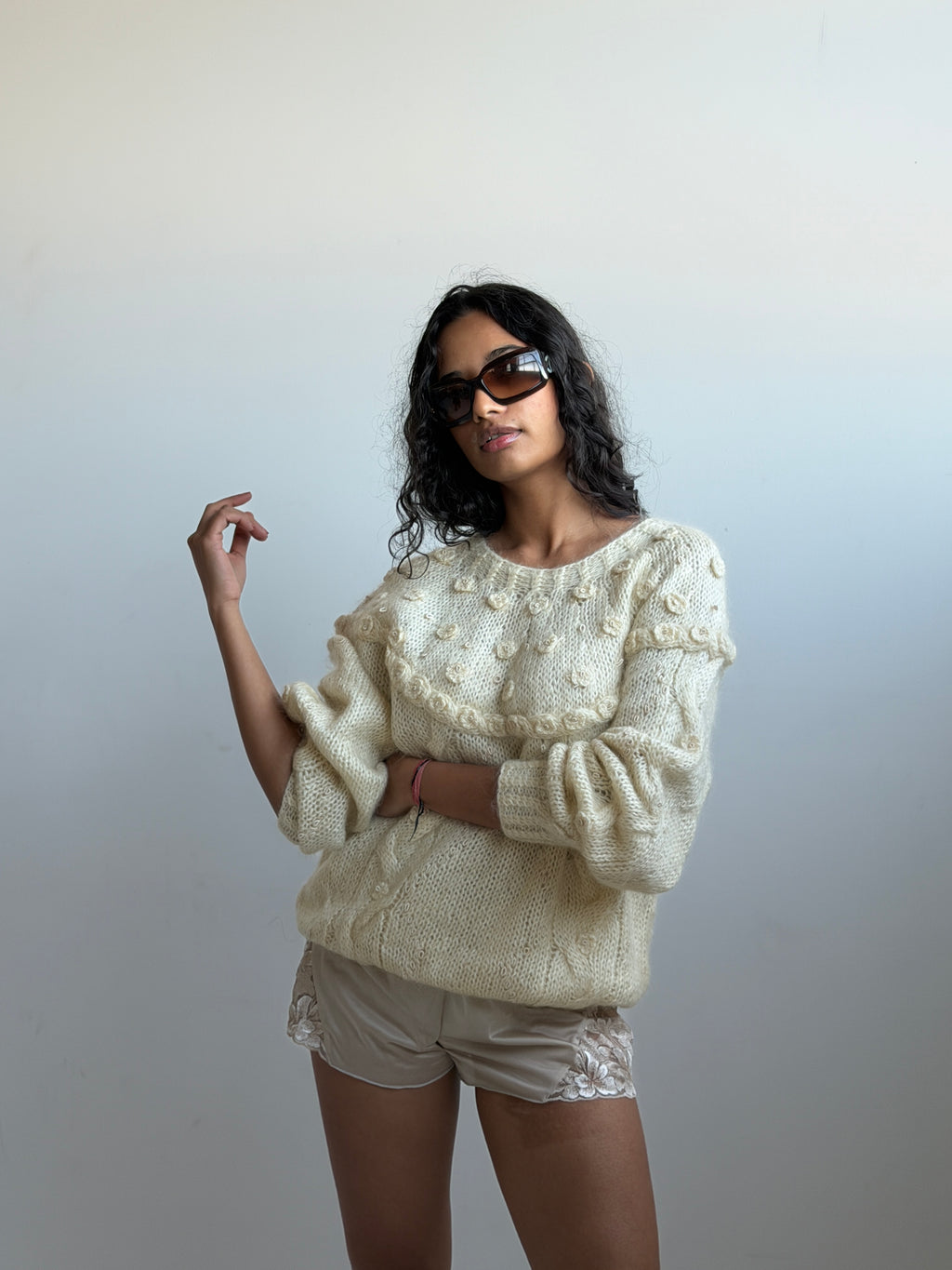 Flower Knit Sweater (XS-L)