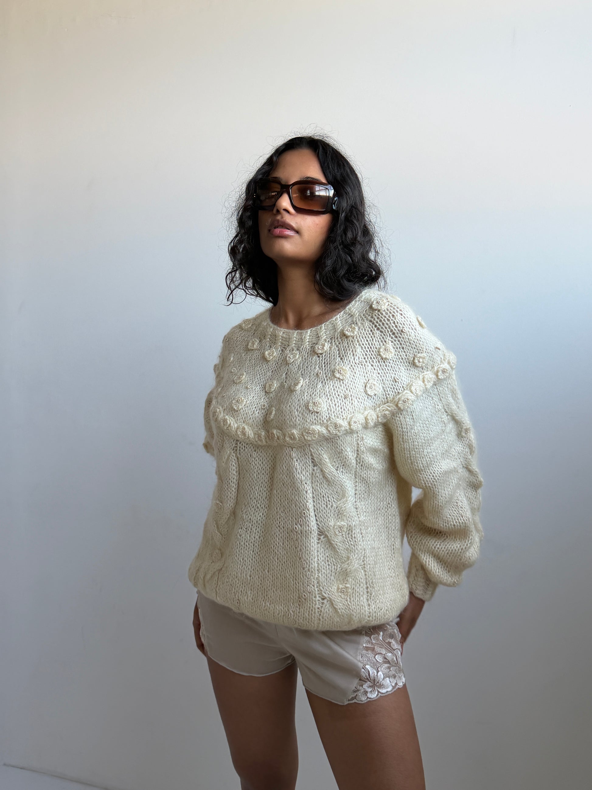 Flower Knit Sweater (XS-L)