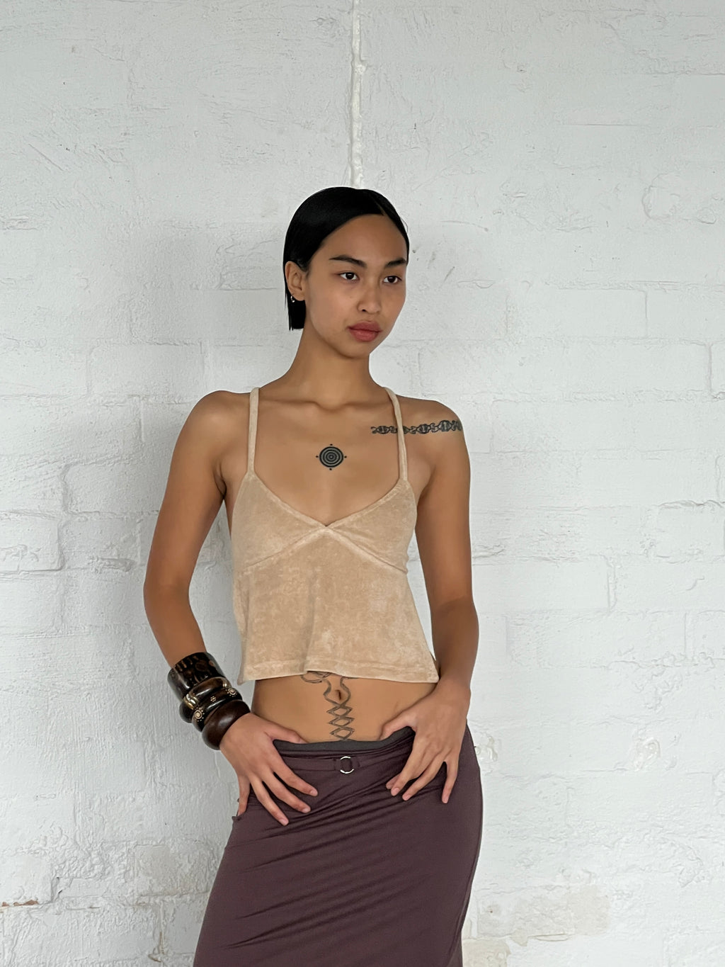 Peggy Backless Top — Ecru