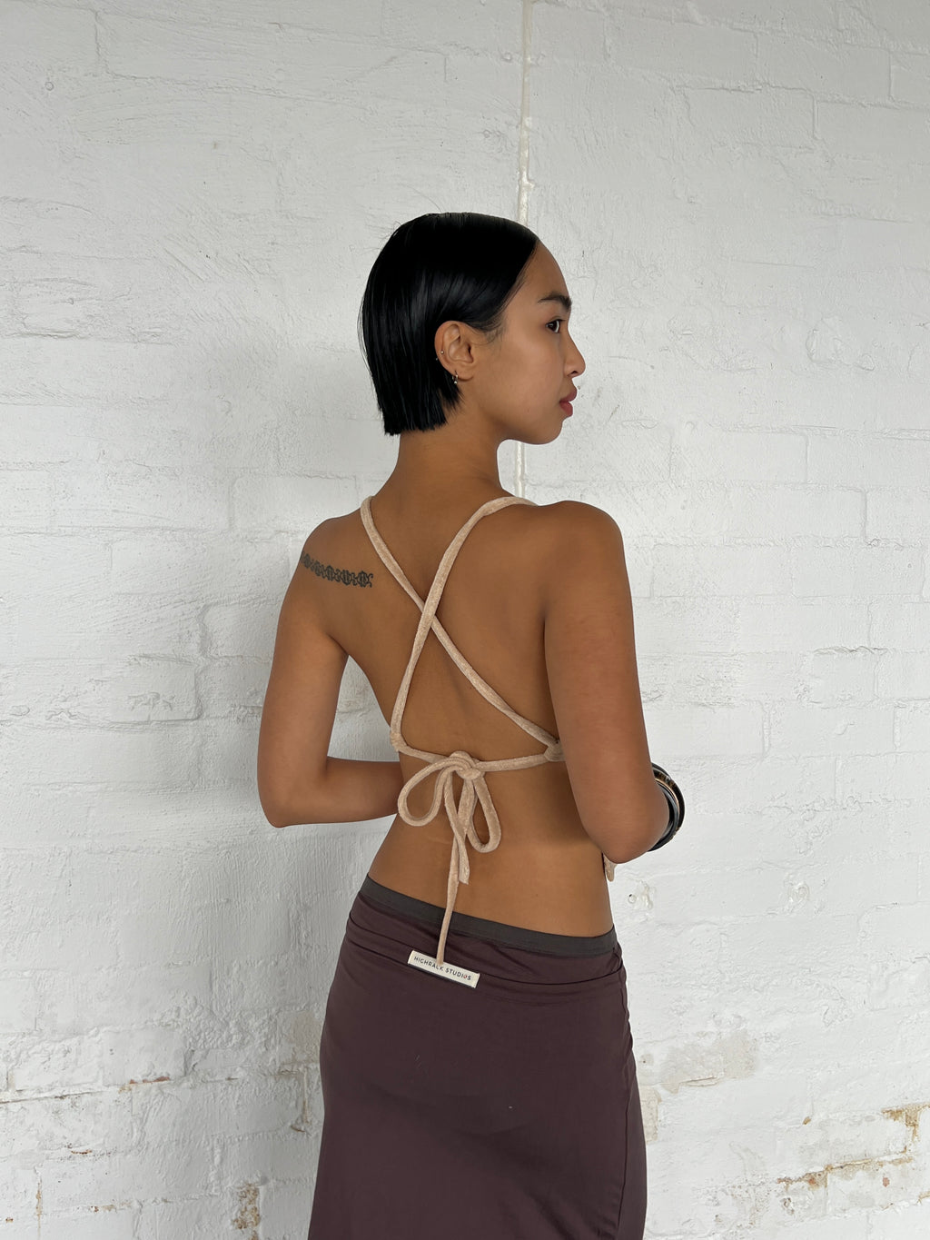 Peggy Backless Top — Ecru