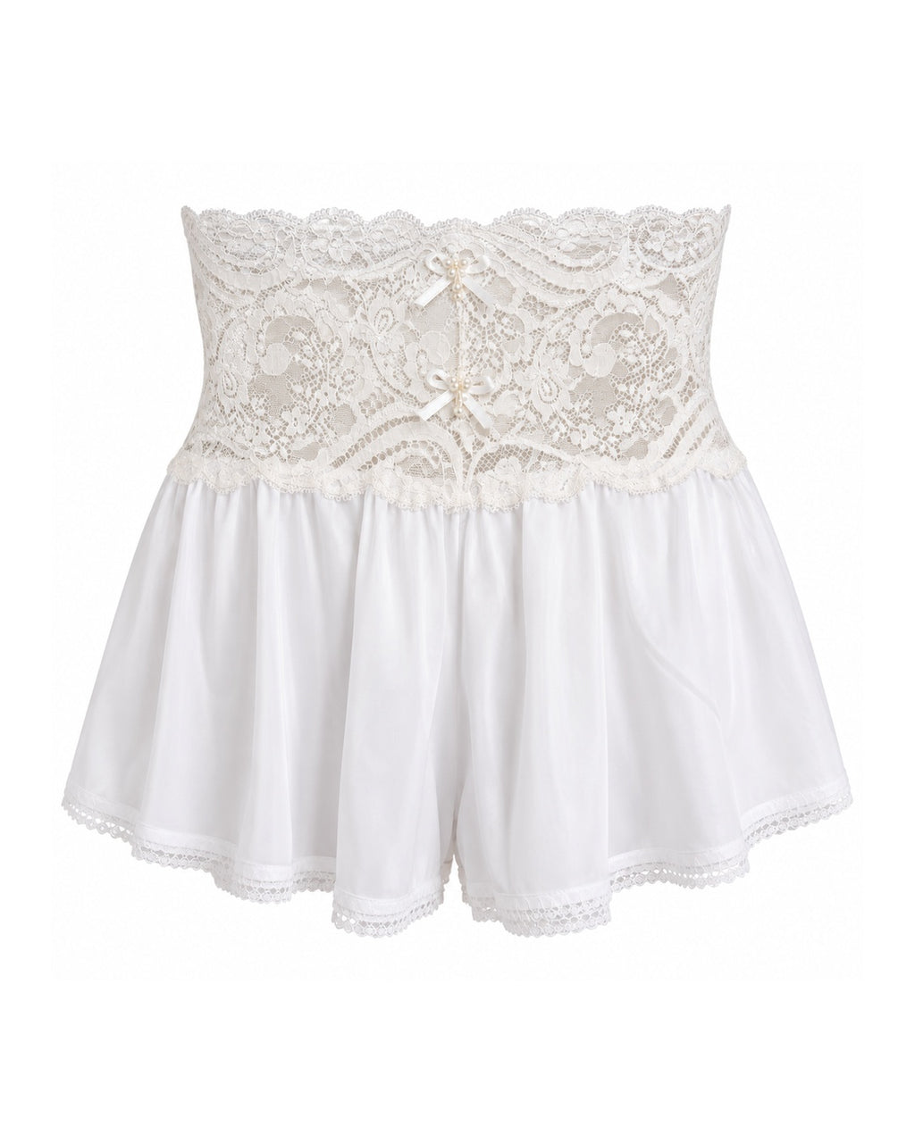 Cream Lace Waistband Slip Shorts (XS–S)