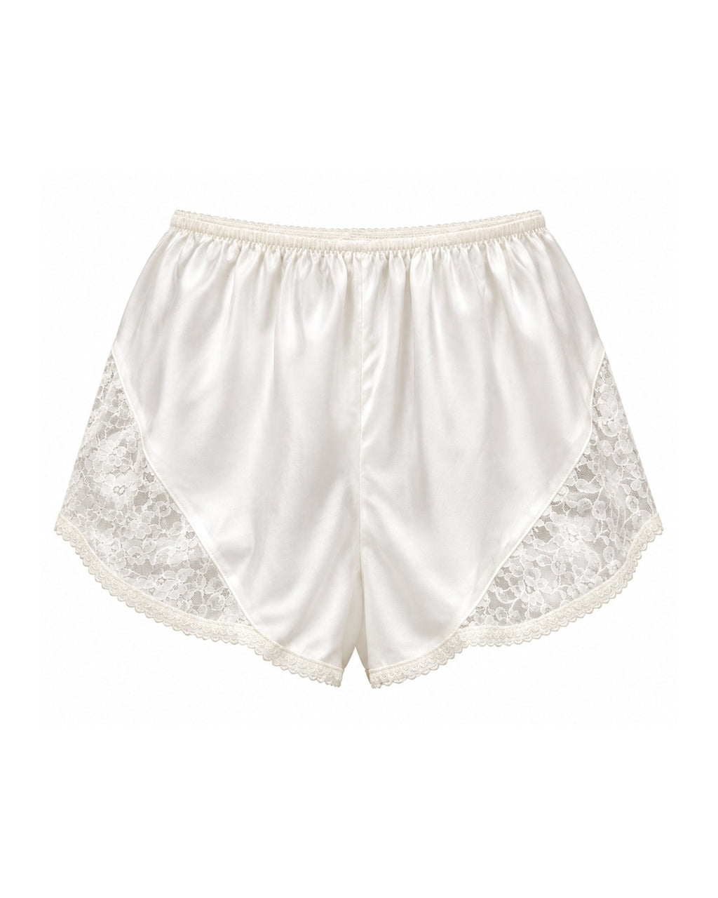 Deadstock Japanese Pinkish White Lace Panel Mini Slip Shorts (XS)