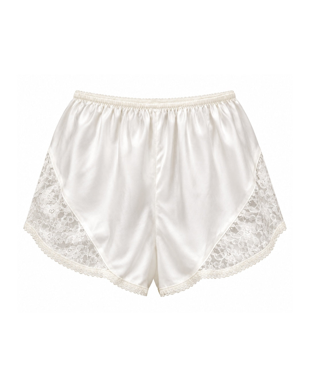 Deadstock Japanese Pinkish White Lace Panel Mini Slip Shorts (XS)