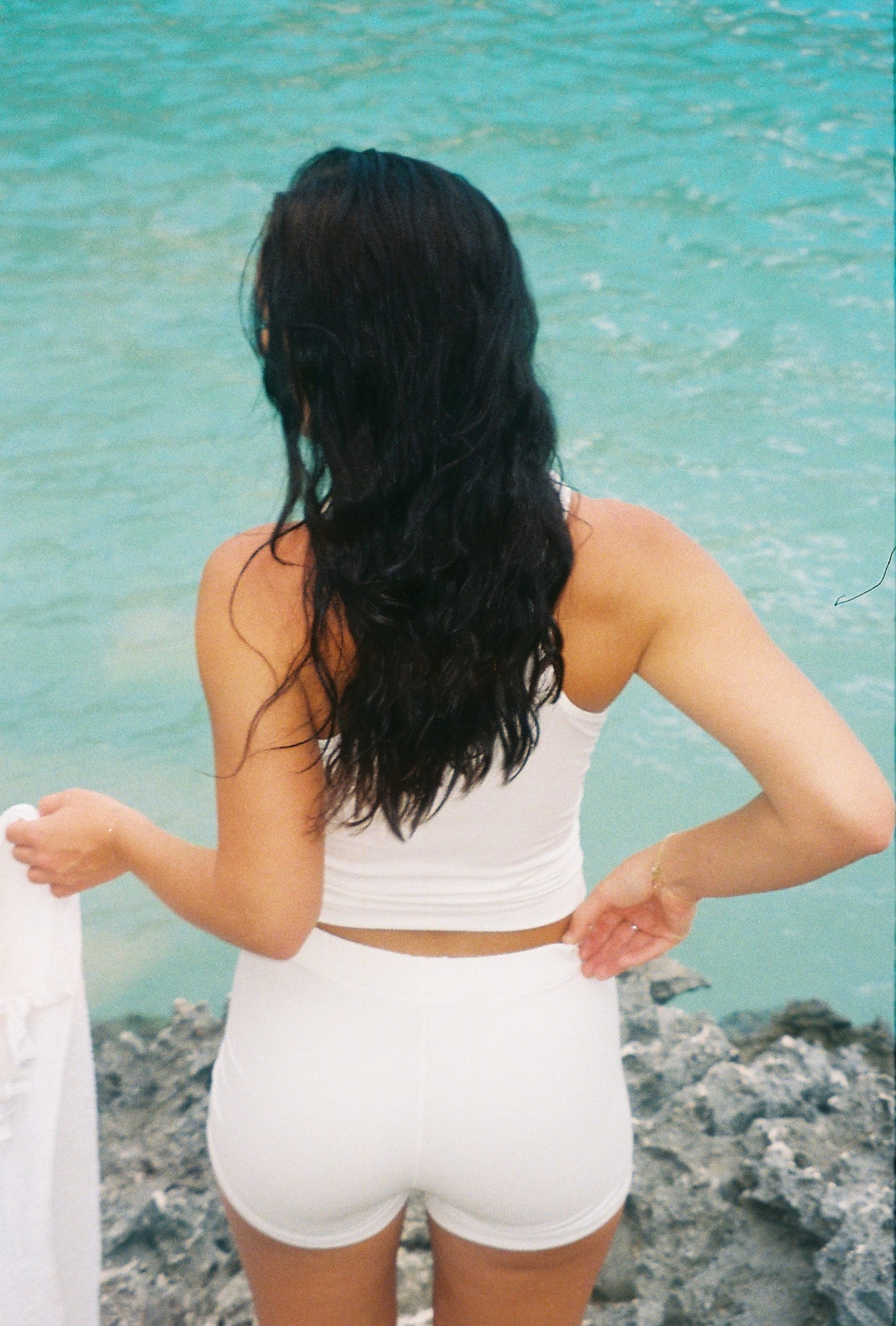 Sublime Rib Biker Shorts — White