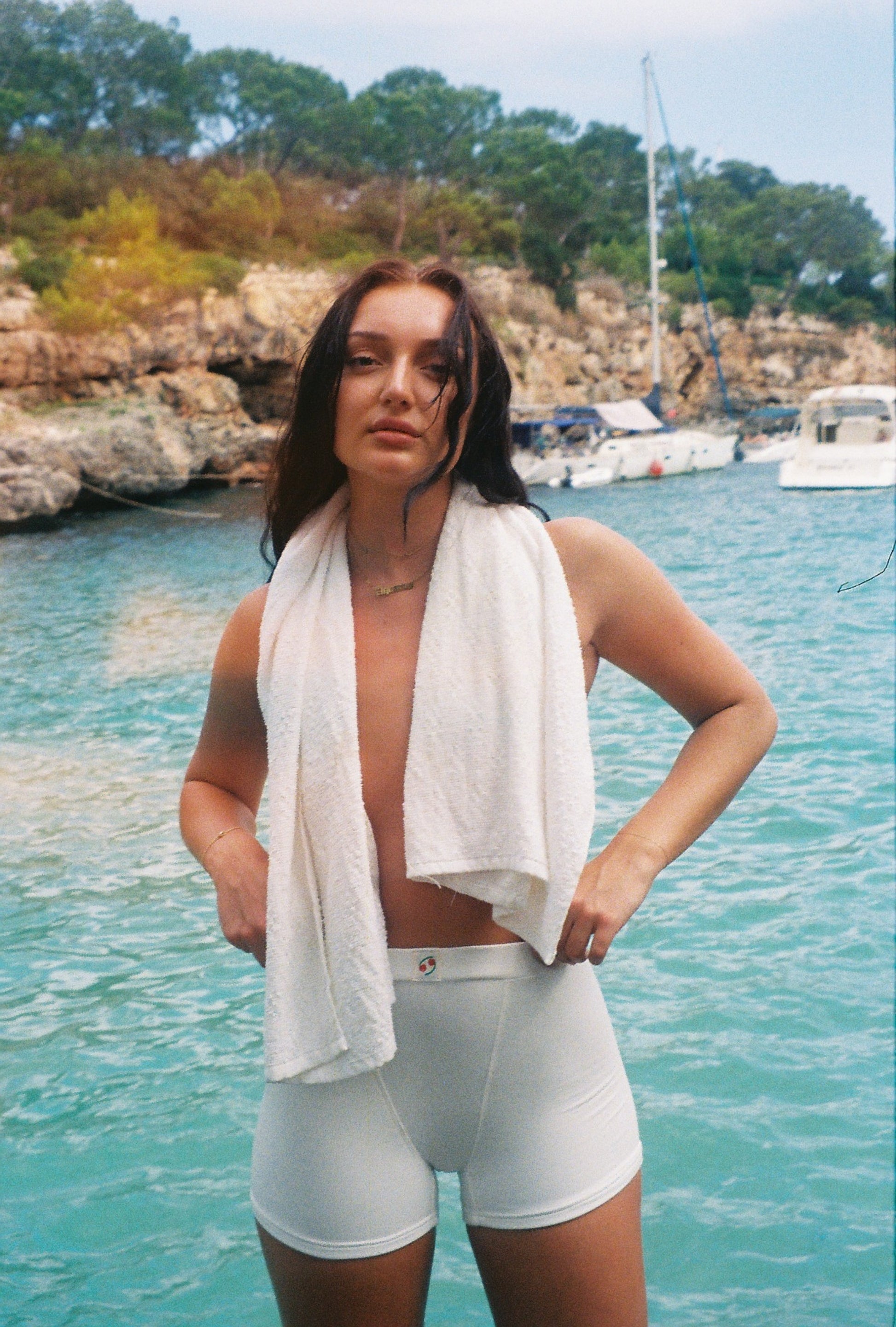 Sublime Rib Biker Shorts — White