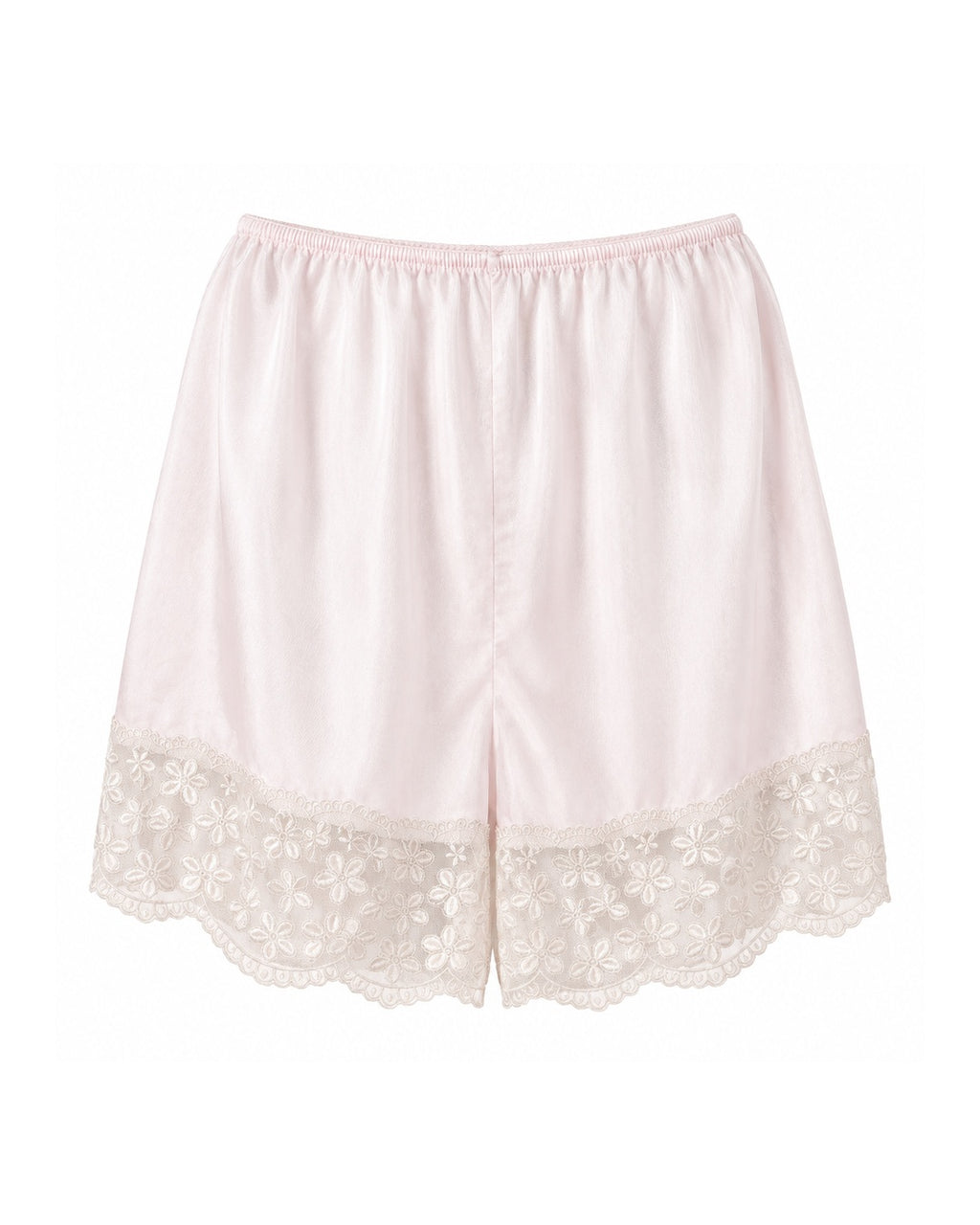 Deadstock Japanese Light Pink Floral Daisy Lace Slip Shorts (S)