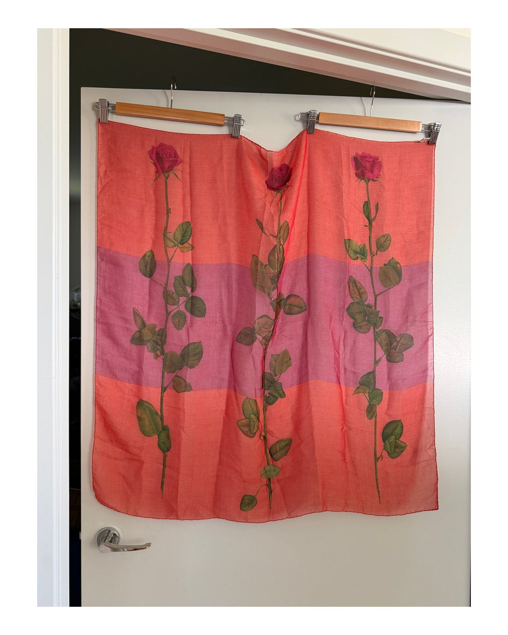 Gucci Rose Print Silk Scarf