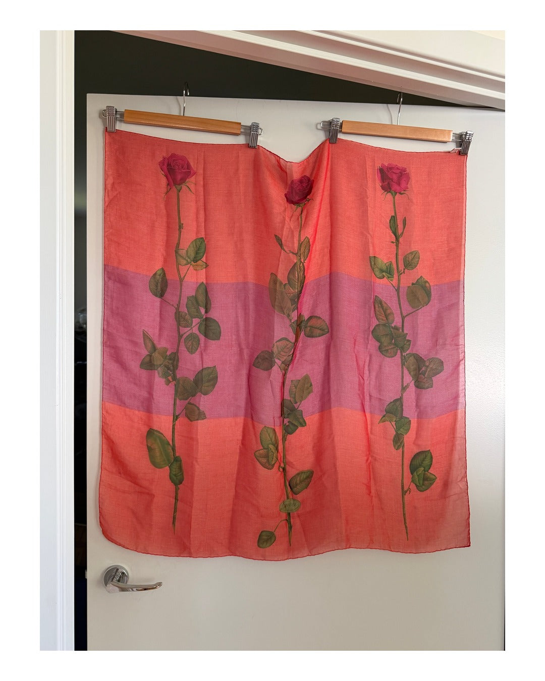 Gucci Rose Print Silk Scarf