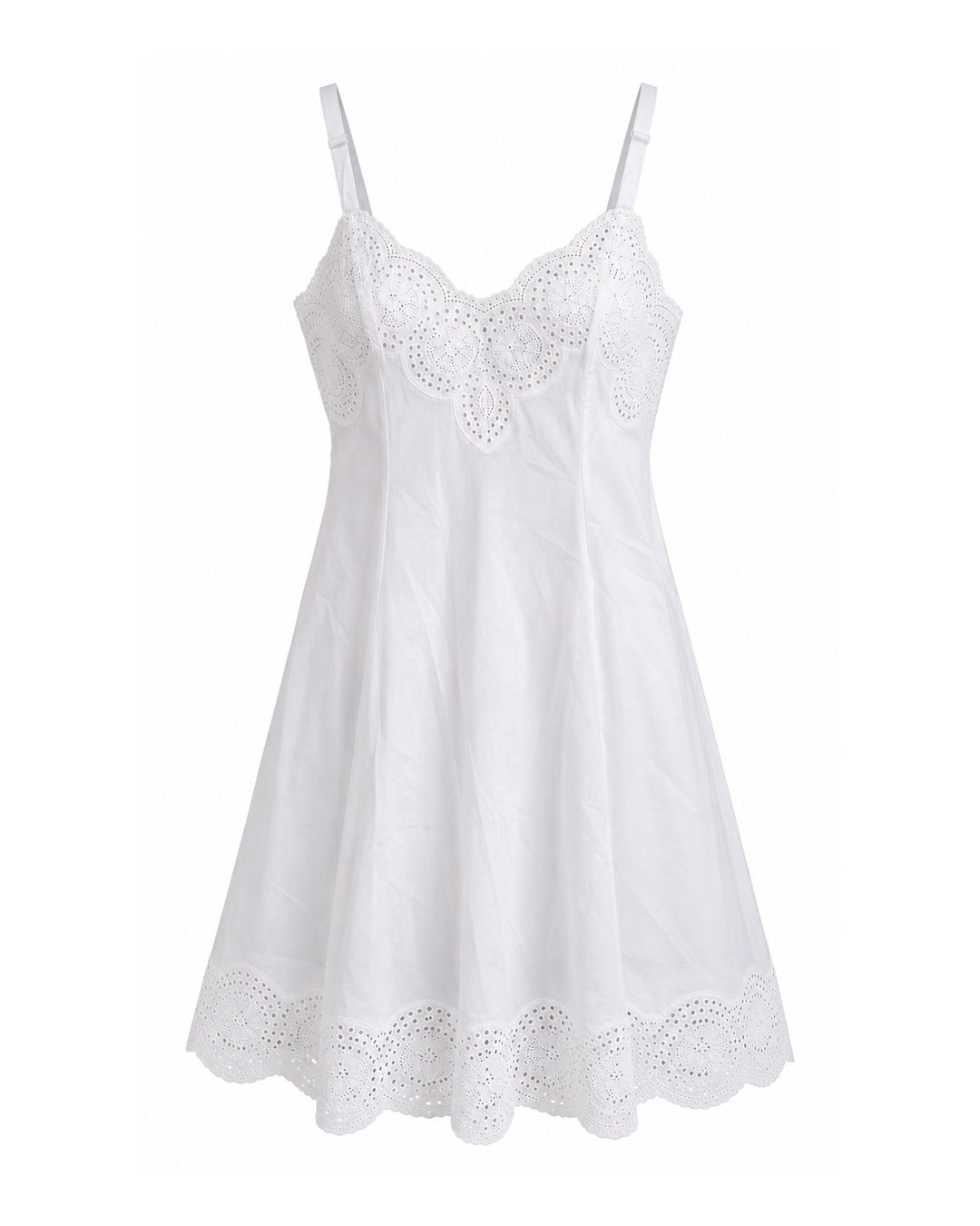 White Broderie Anglaise Slip Dress (S)