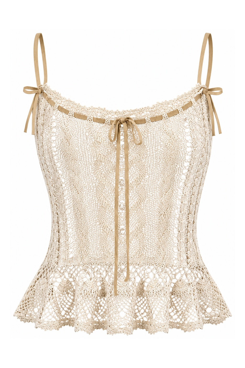 Y2K Silk Knit Cami Top  — Cream (XS/S)