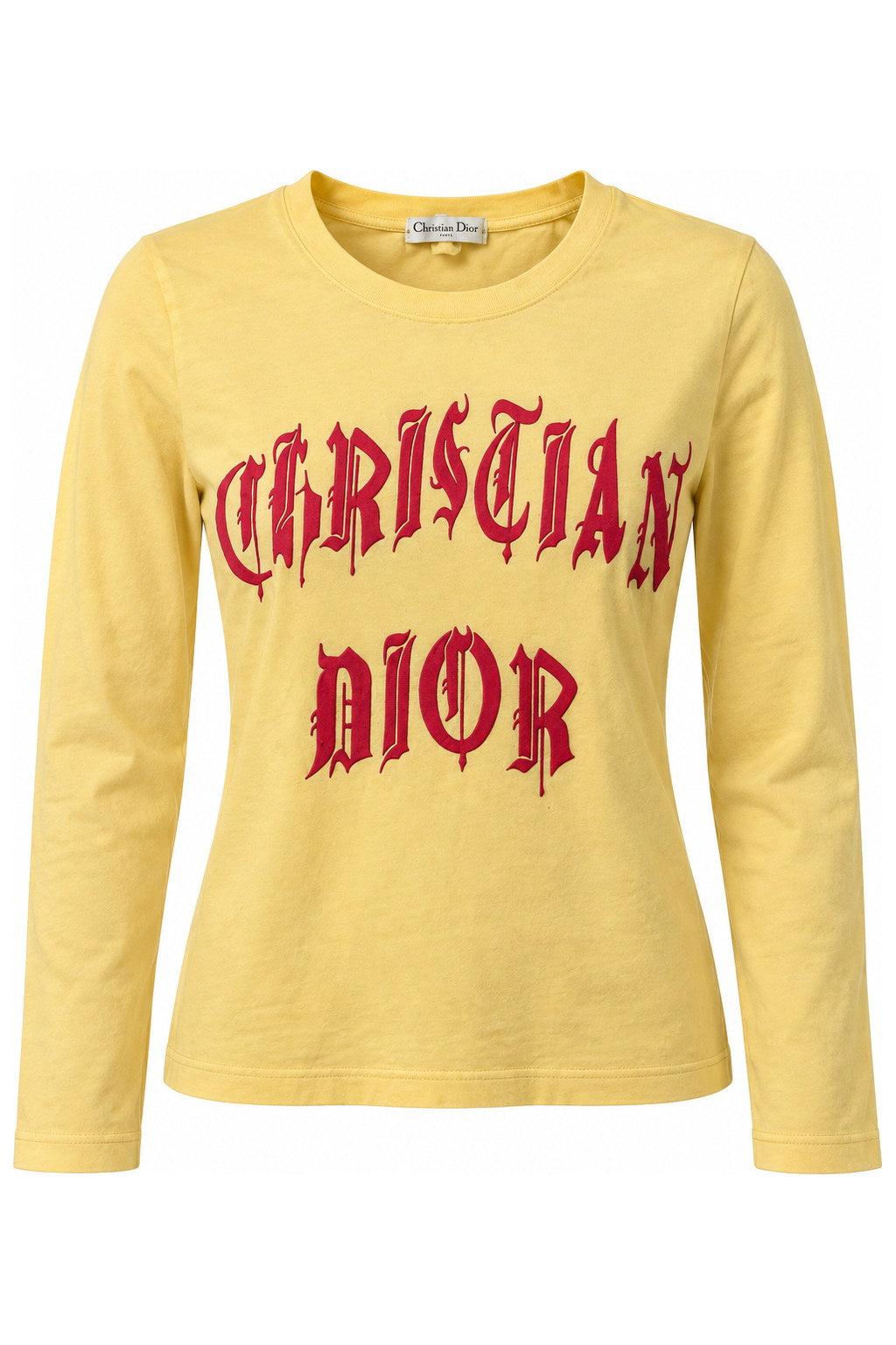 Christian Dior by John Galliano SS02 Gothic Logo Long Sleeve Top