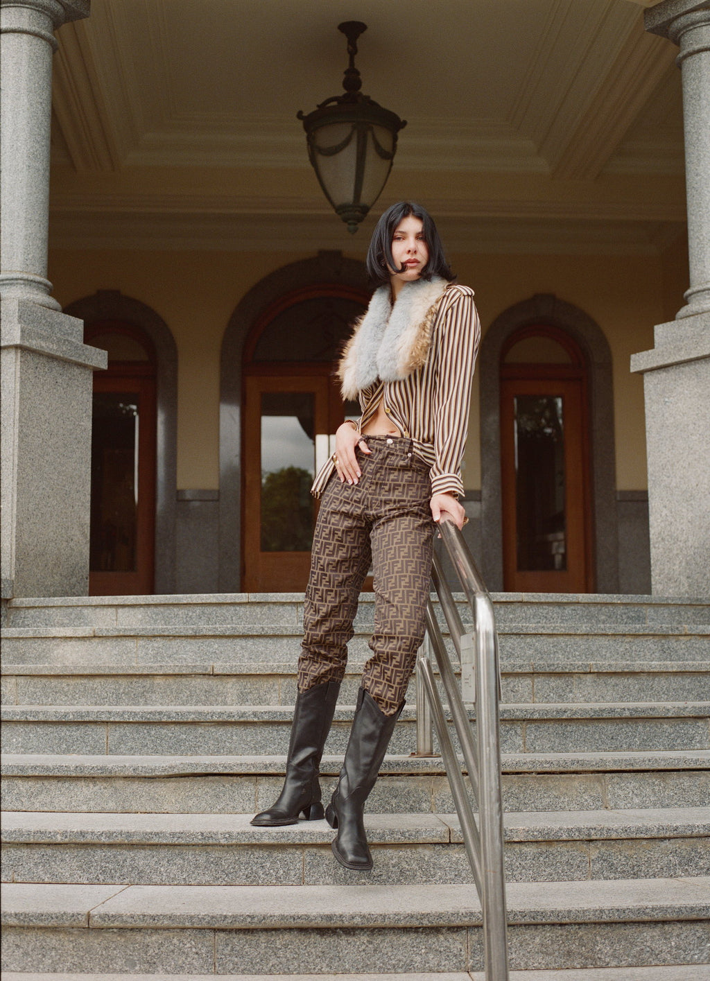 Fendi Zucca Monogram Straight Leg Pants (L)