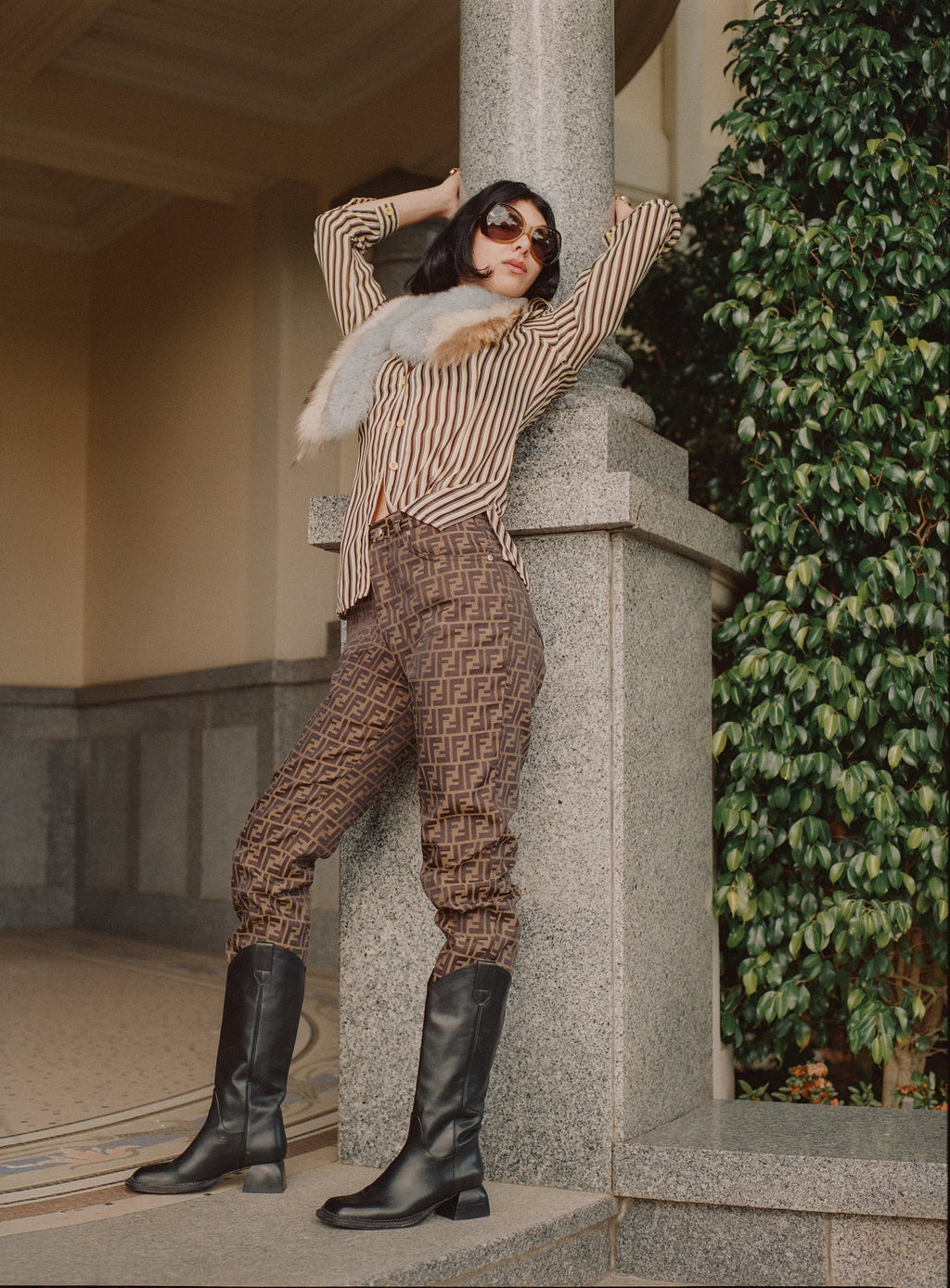 Fendi Zucca Monogram Straight Leg Pants (L)