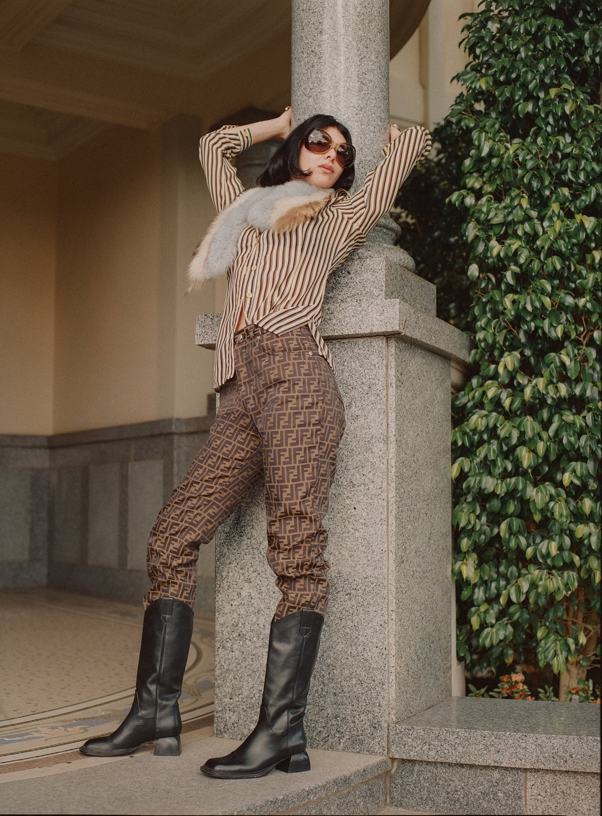 Zucca Monogram Straight Leg Pants (L)